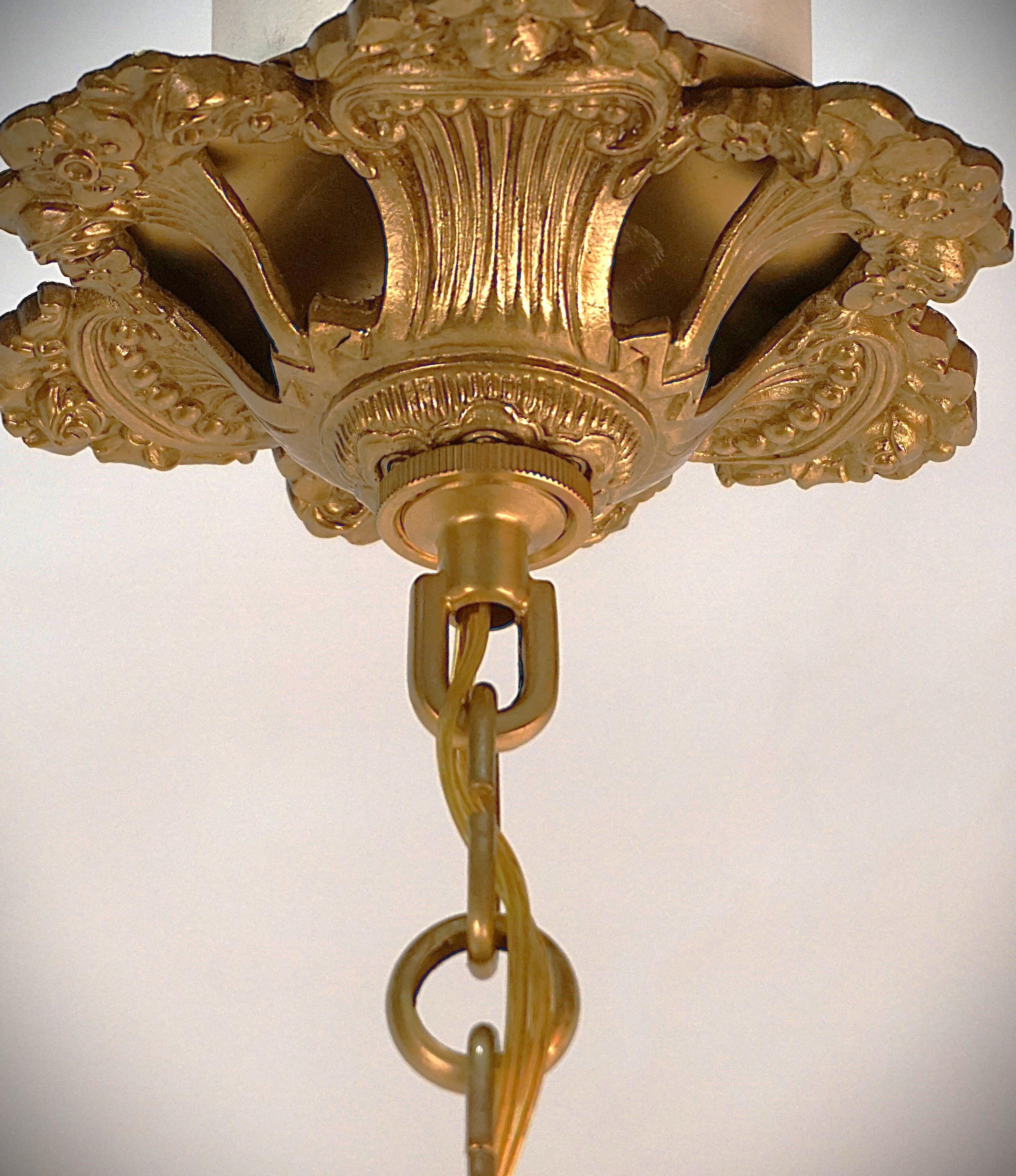 Bronze Art Nouveau Cherub Chandelier For Sale 1