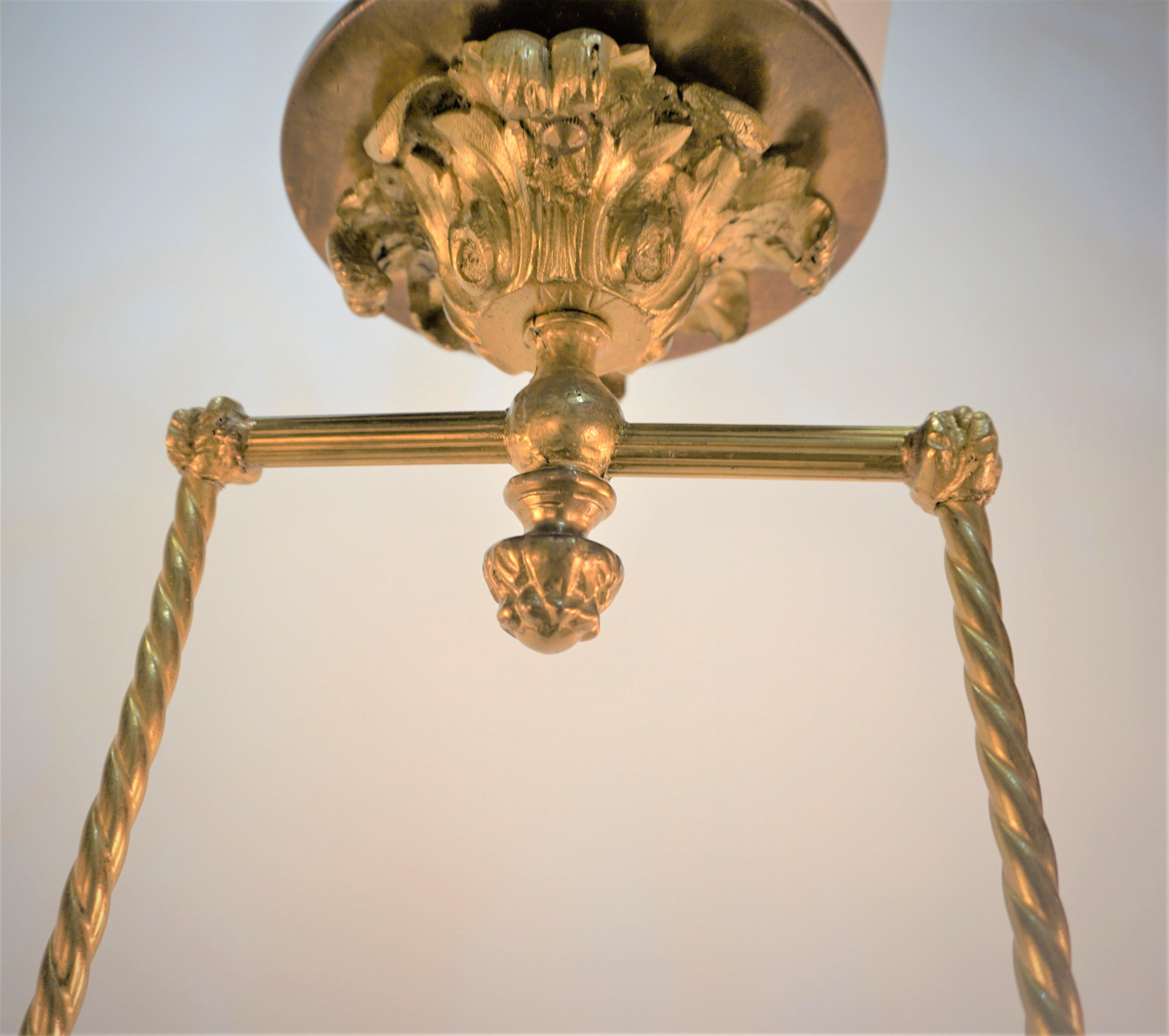 Bronze Art Nouveau Cherub Chandelier  For Sale 1