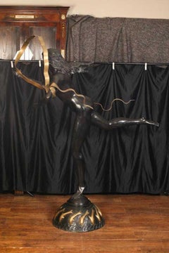 Bronze Art Nouveau Figurine by Paul Manship Large Garden Statue