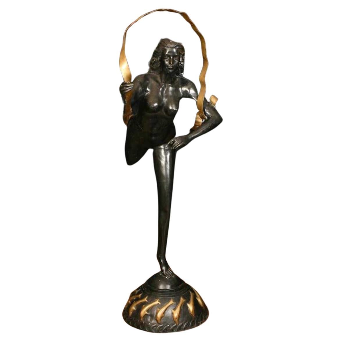 Große Jugendstilfigur aus Bronze von Paul Manship, Große Gartenstatue