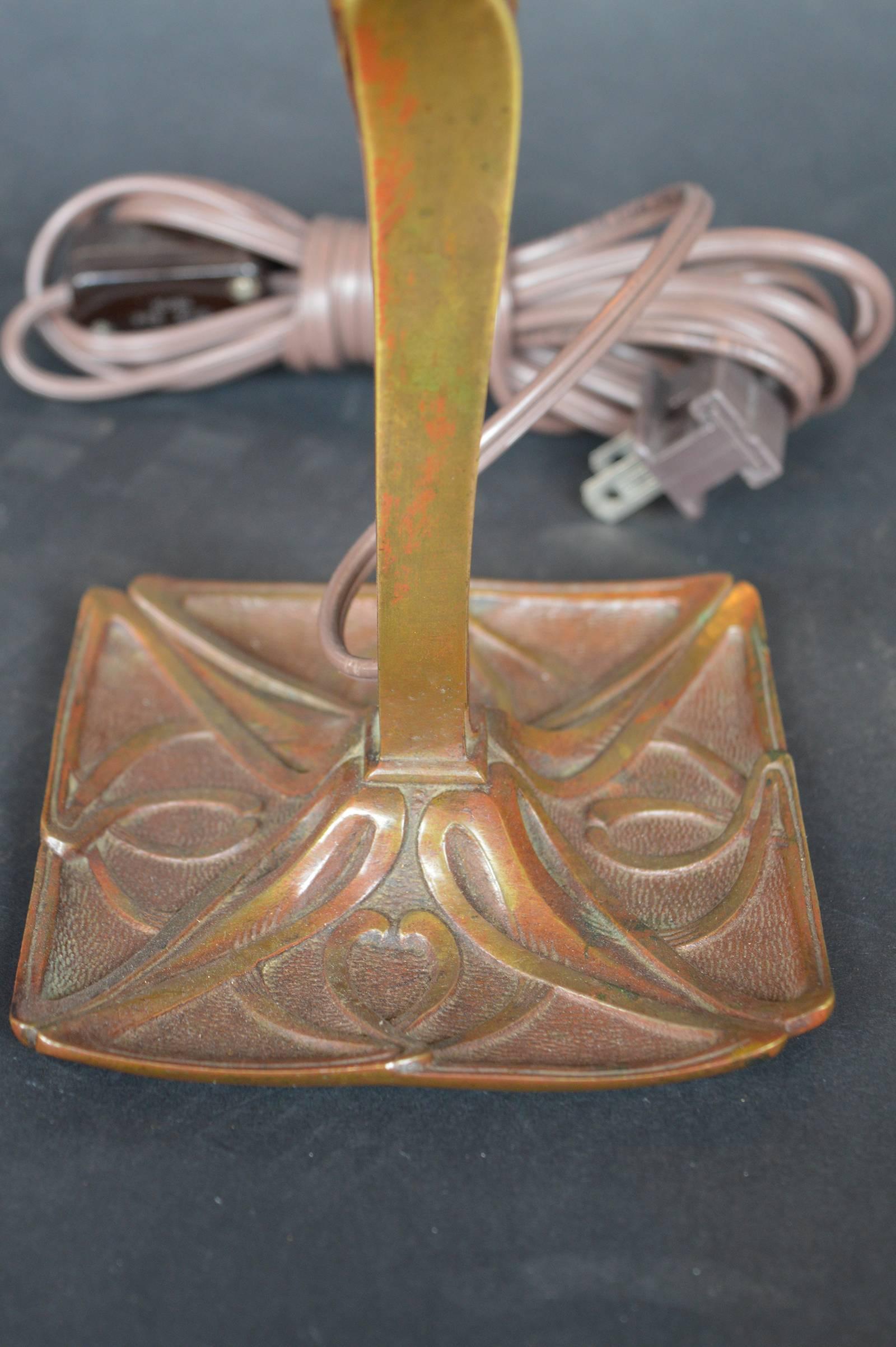 20th Century Bronze Art Nouveau Lamp