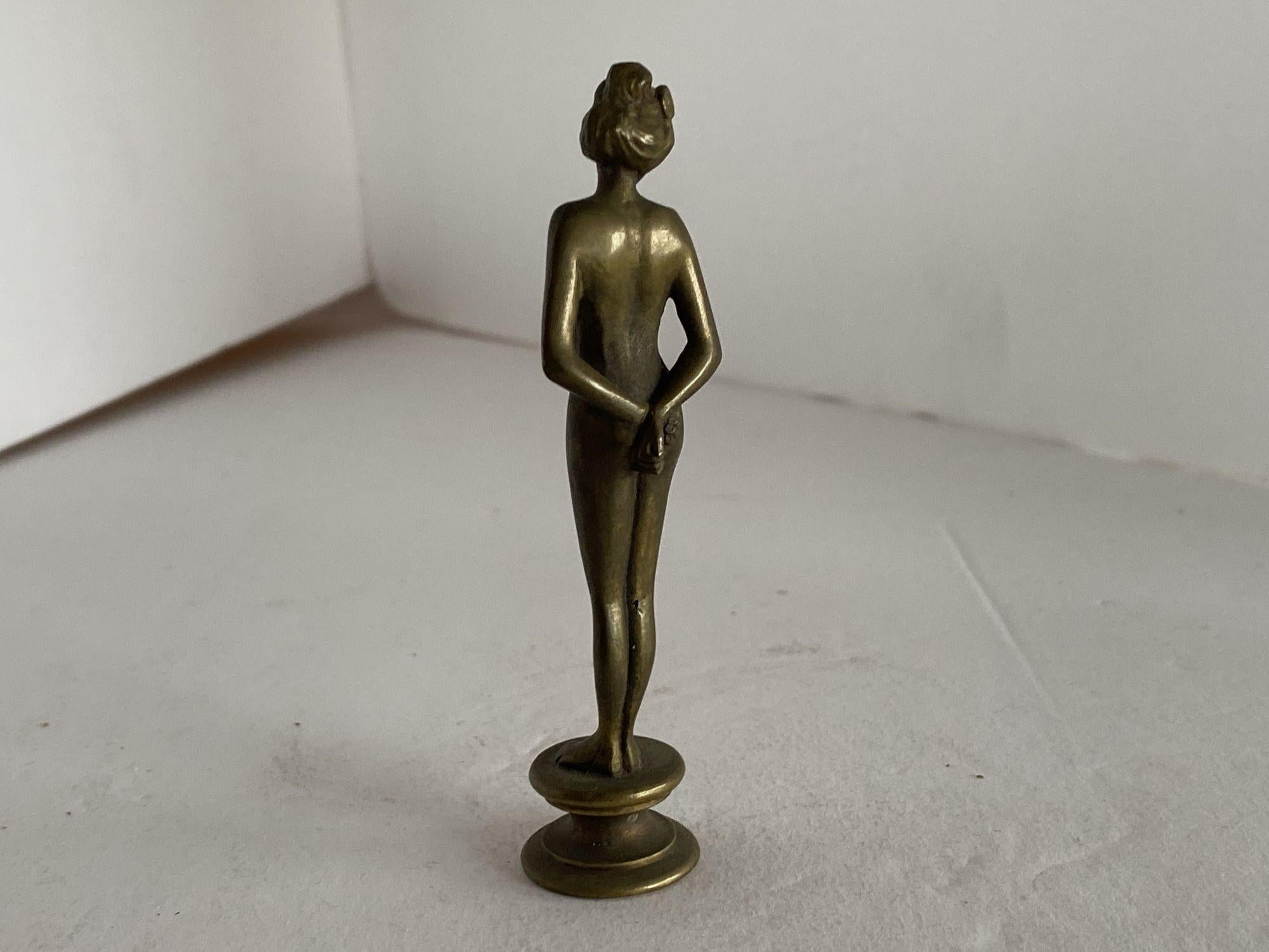 American Bronze Art Nouveau Nude Women Letter Wax Seal Stamp For Sale