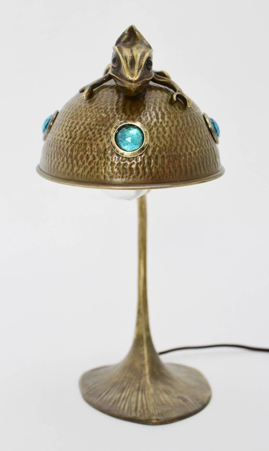 Bronze Art Nouveau Table Lamp France 4