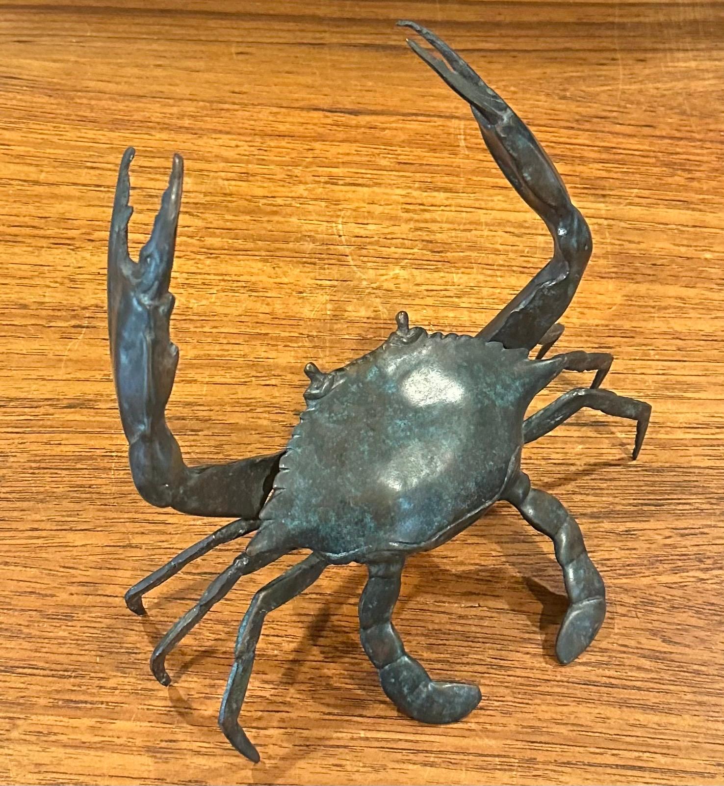 20th Century Bronze Articulated Crab Sculpture For Sale