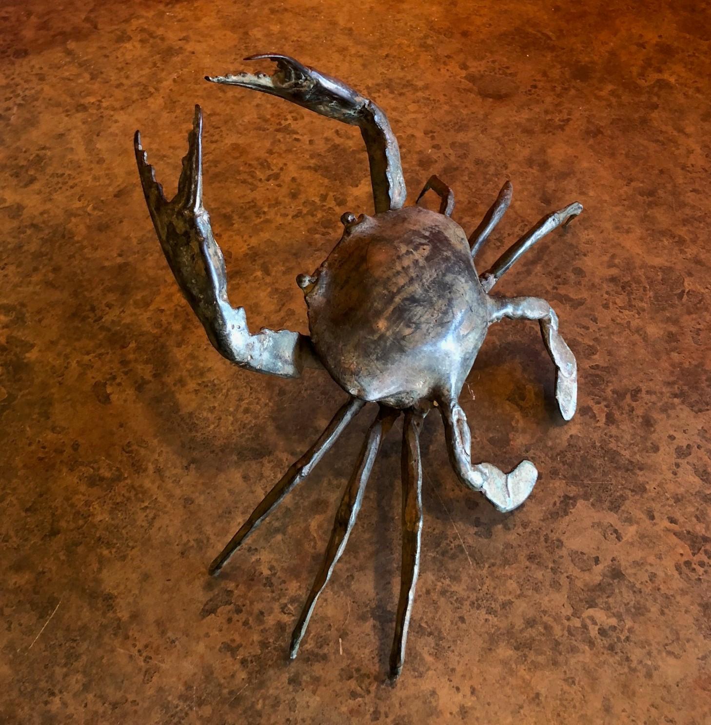 20th Century Bronze Articulated Crab Sculpture