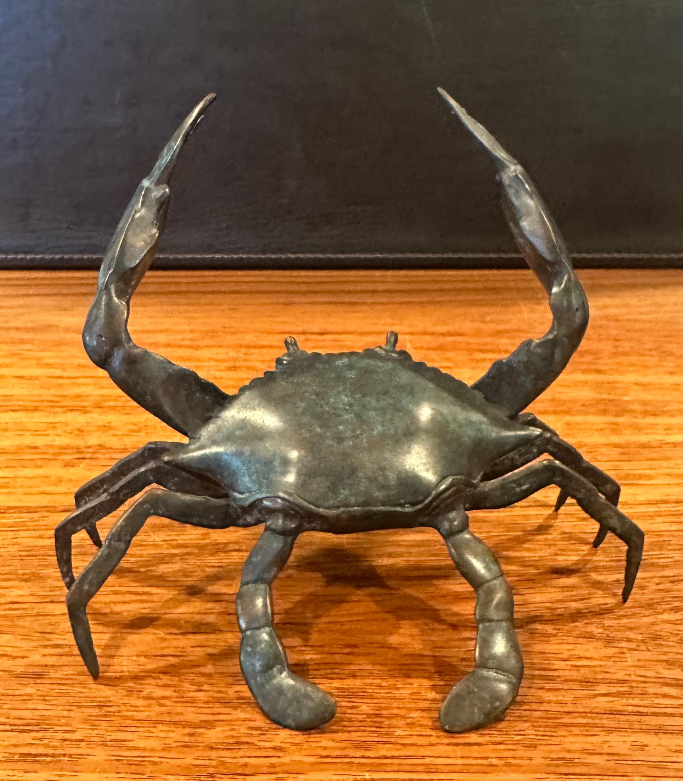 Bronze Articulated Crab Sculpture For Sale 1