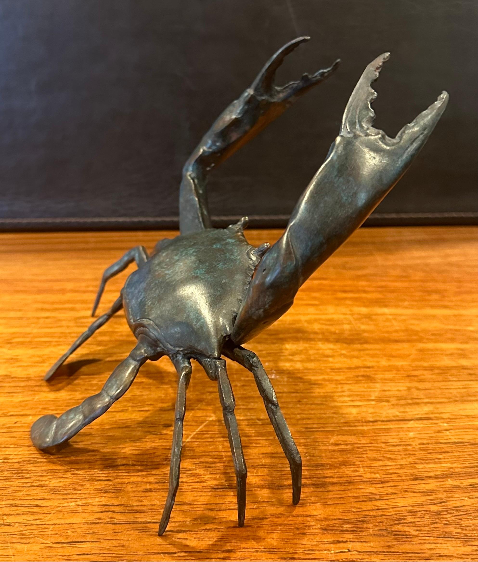 Bronze Articulated Crab Sculpture For Sale 2