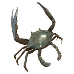 Vintage Bronze Articulated Crab Sculpture