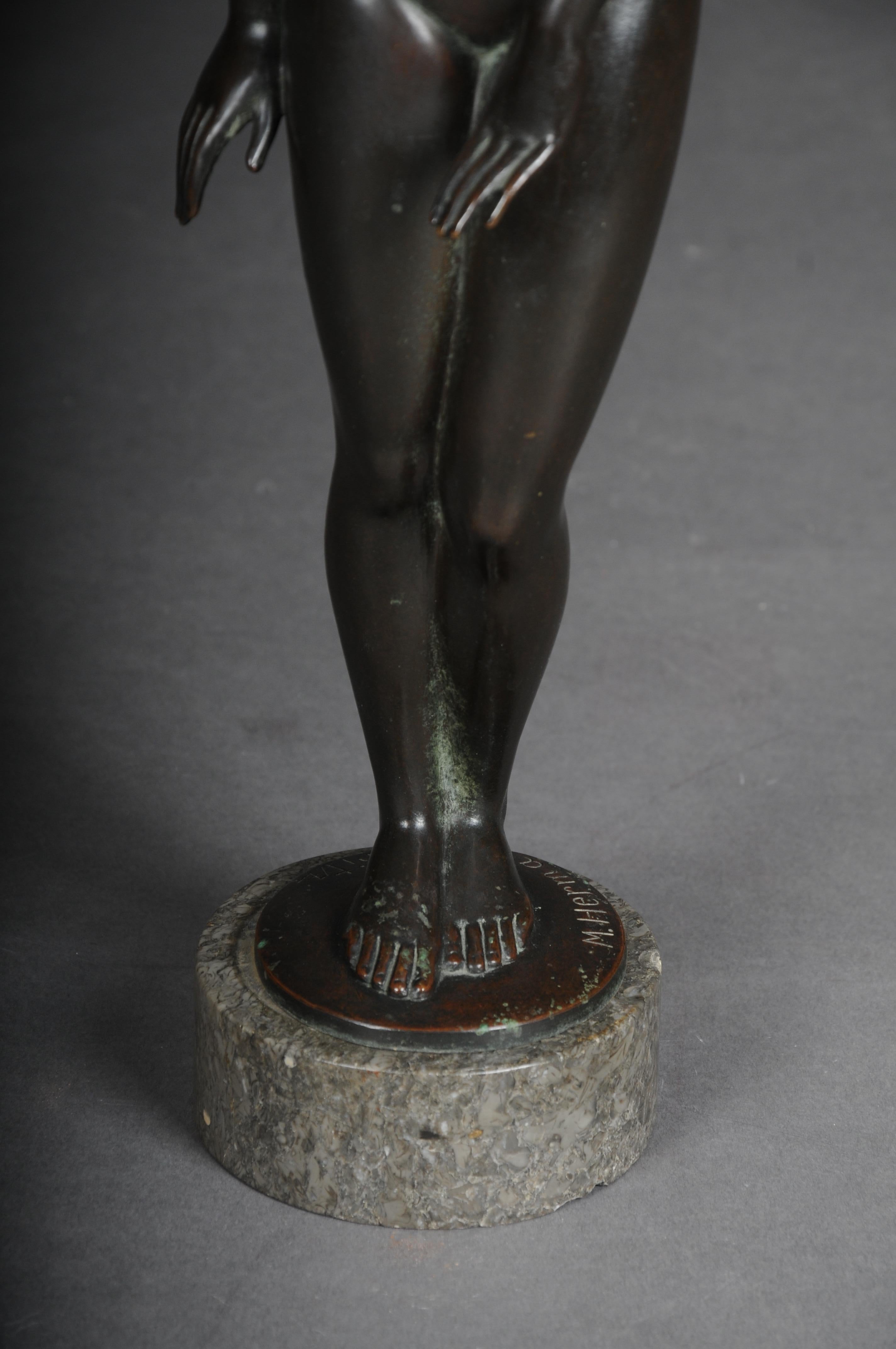 Bronze-Künstlerfigur „Naked Woman“ von Max D. Hermann Fritz (19. Jahrhundert) im Angebot