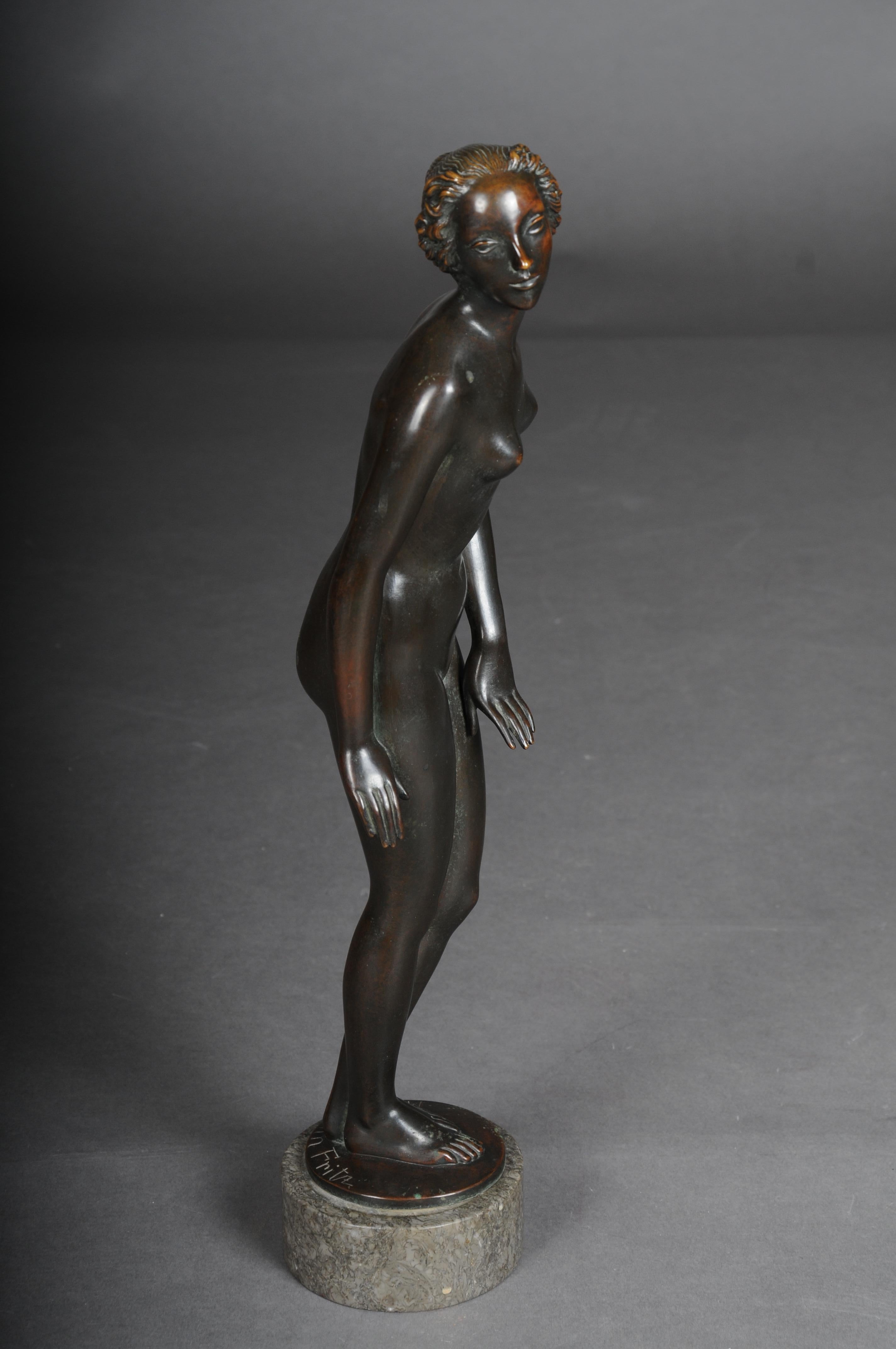 Bronze-Künstlerfigur „Naked Woman“ von Max D. Hermann Fritz im Angebot 1