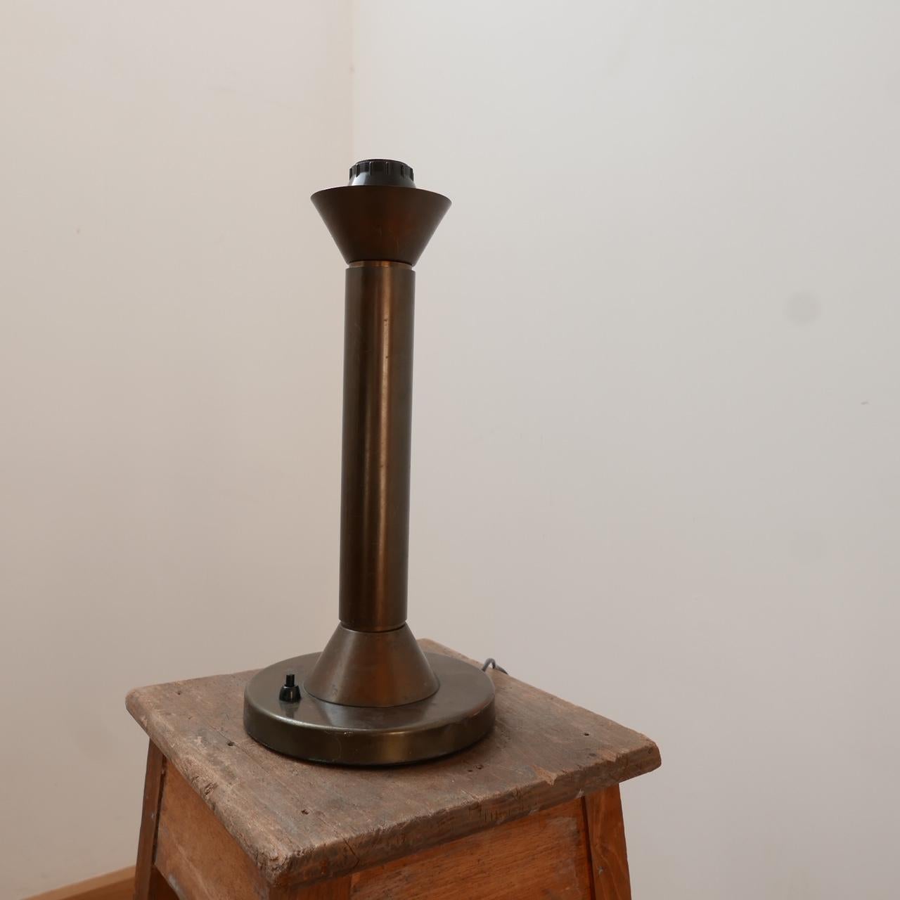 Patinated bronze table lamp. 

Sweden, c1940s. 

Asea logo to base. 

Simple elegant form. 

Some scratches and scuffs commensurate with age but generally good condition. 

Since re-wired and PAT tested. 

Dimensions: 40 height x 18