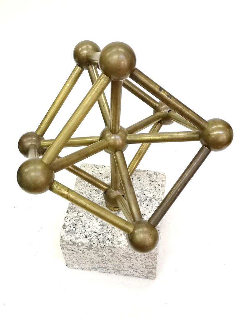 Bronze Atomium Sculpture on a Marble Base, 1970s 1