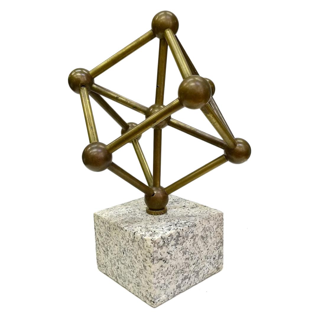 Bronze Atomium Sculpture on a Marble Base, 1970s
