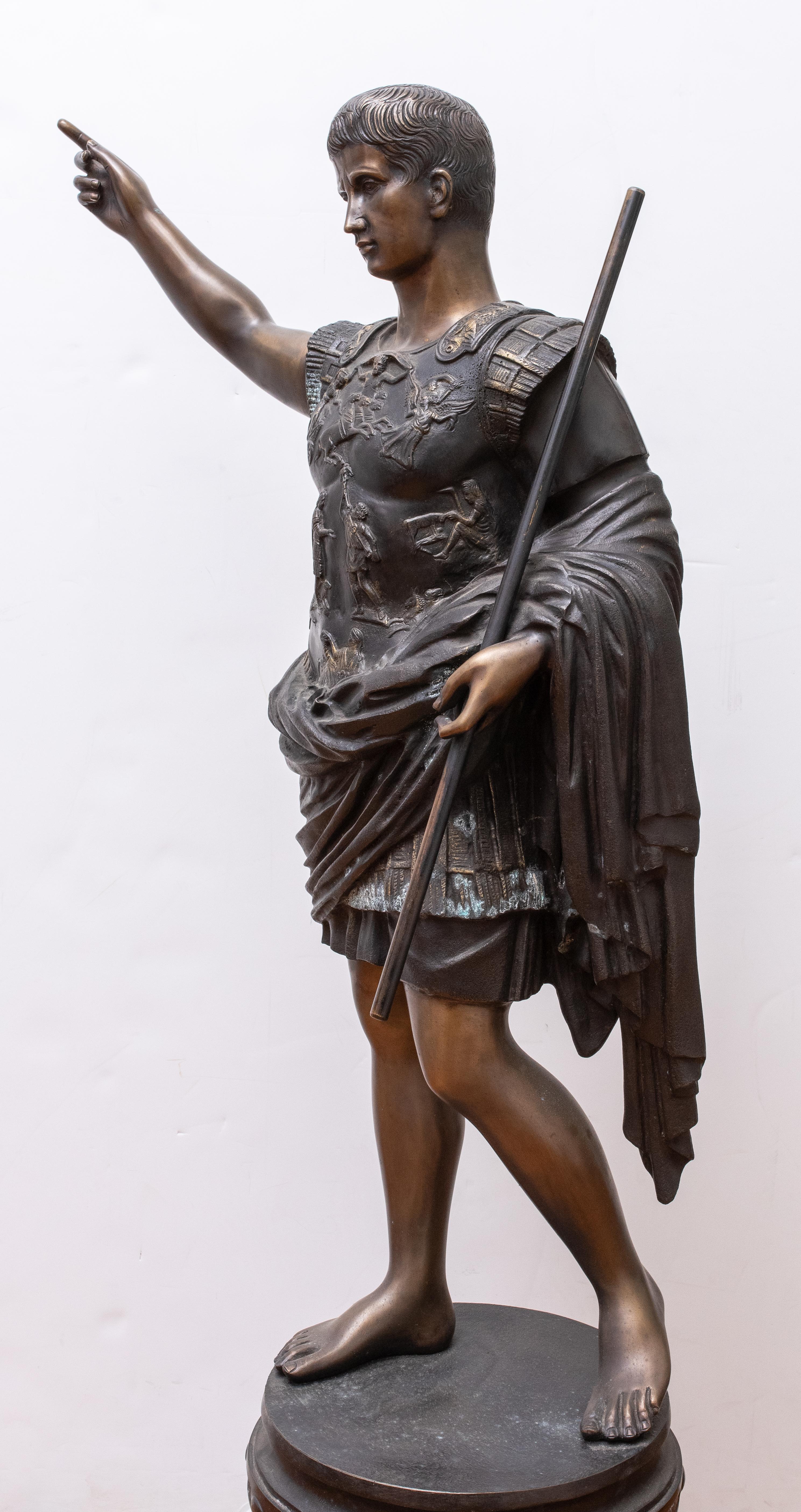 Bronze „Augustus der Prima Porta“ aus Bronze nach der Antike 2