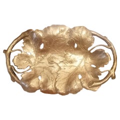 Bandeja Hojas de Vid Otoño Bronce Francés  Principios del siglo XX
