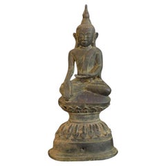 statue de Bouddha Ava en bronze de Birmanie