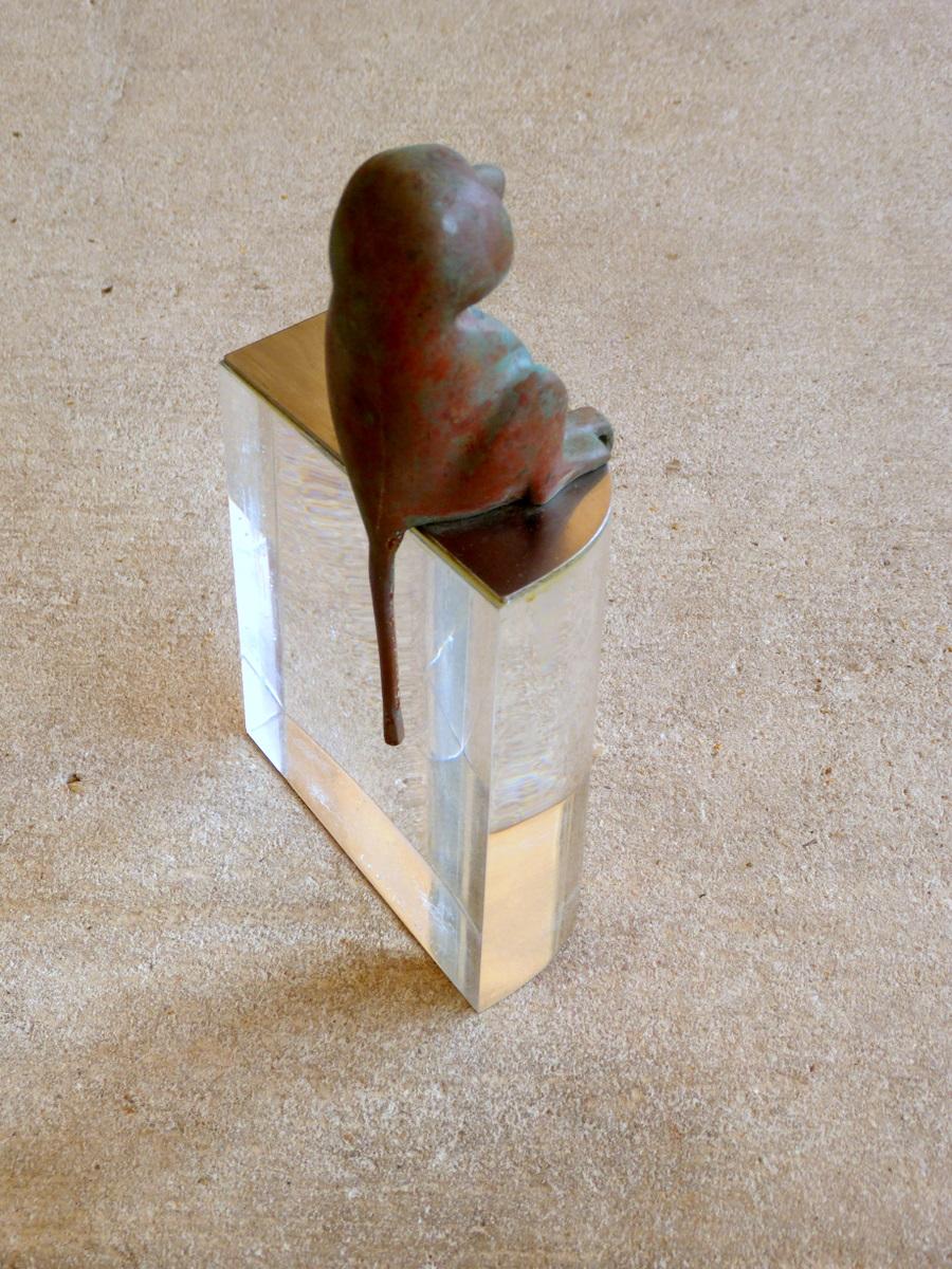 20th Century Bronze Baboon Sculpture by Loet Vanderveen For Sale