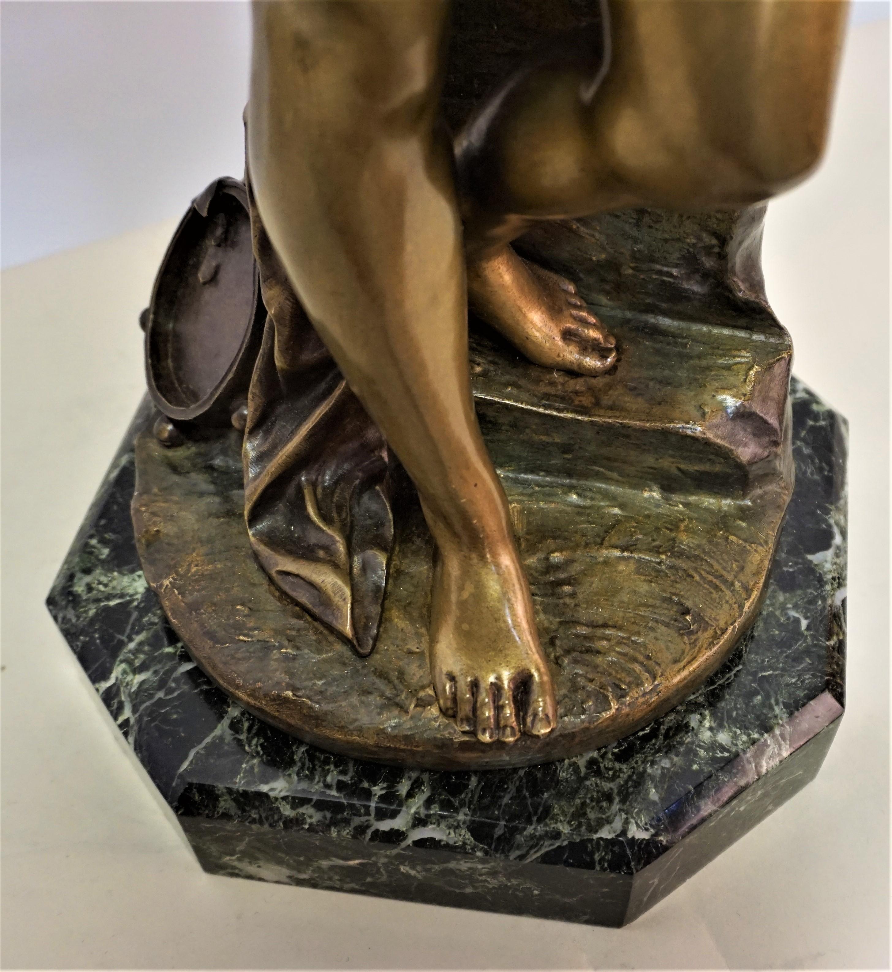 Bronze Bacchante plätschert Musik mit jungem Satyr von Aristide De Ranieri 1865-1929 im Angebot 7