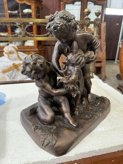 Bronze Bacchic Group of Putti with Goat – After Clodion