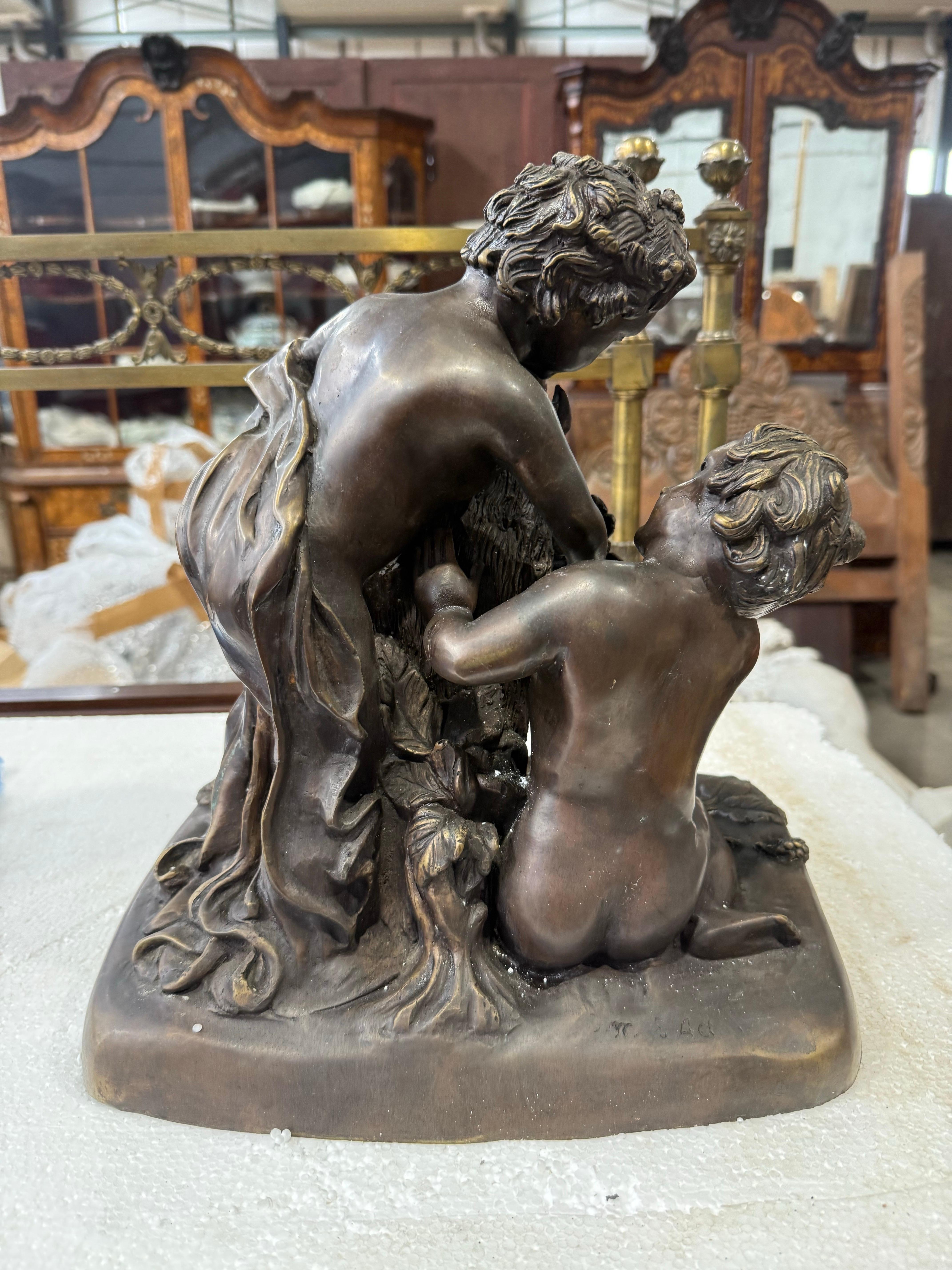 Gruppo bacchico in bronzo di putti con capra - Dopo Clodio In condizioni buone in vendita a Southall, GB
