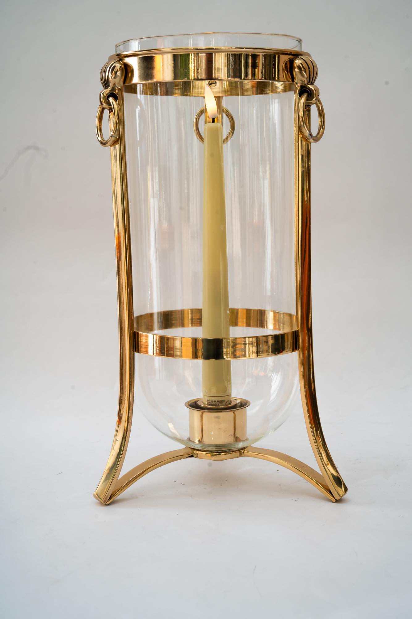 Lanterna da balcone in bronzo con vetro di Vienna 1960 circa in vendita 3