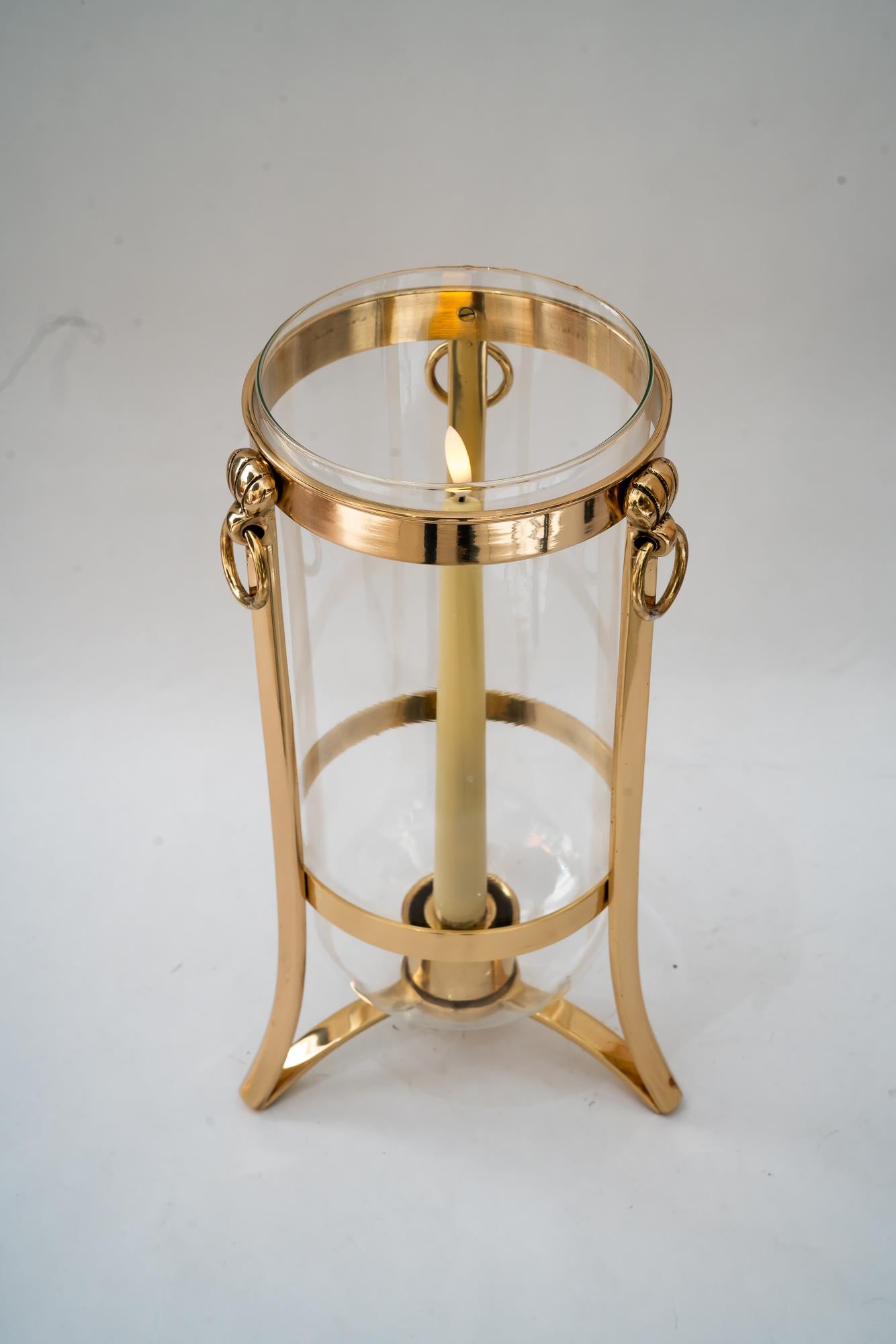 Lanterna da balcone in bronzo con vetro di Vienna 1960 circa in vendita 4