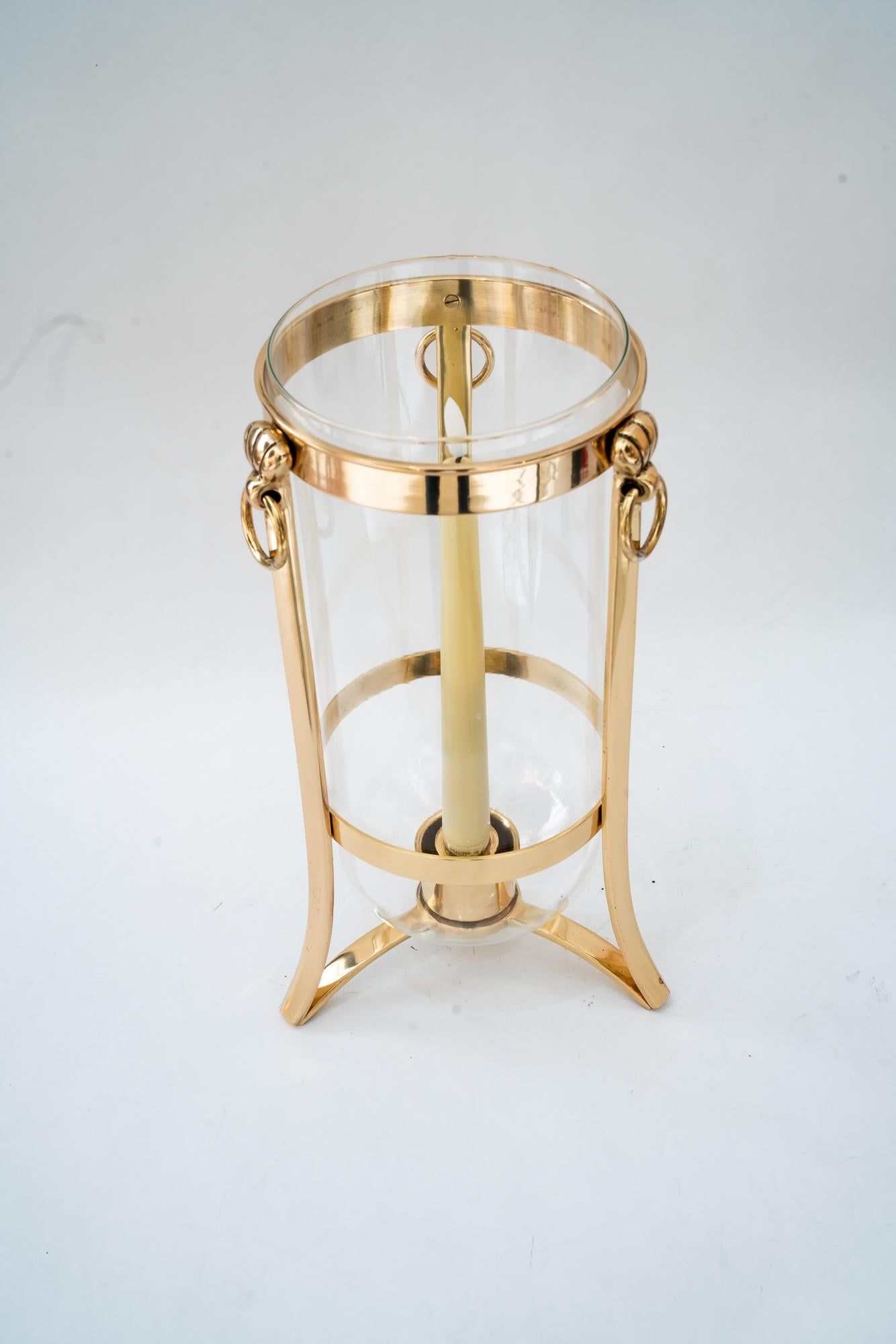 Mid-Century moderno Lanterna da balcone in bronzo con vetro di Vienna 1960 circa in vendita