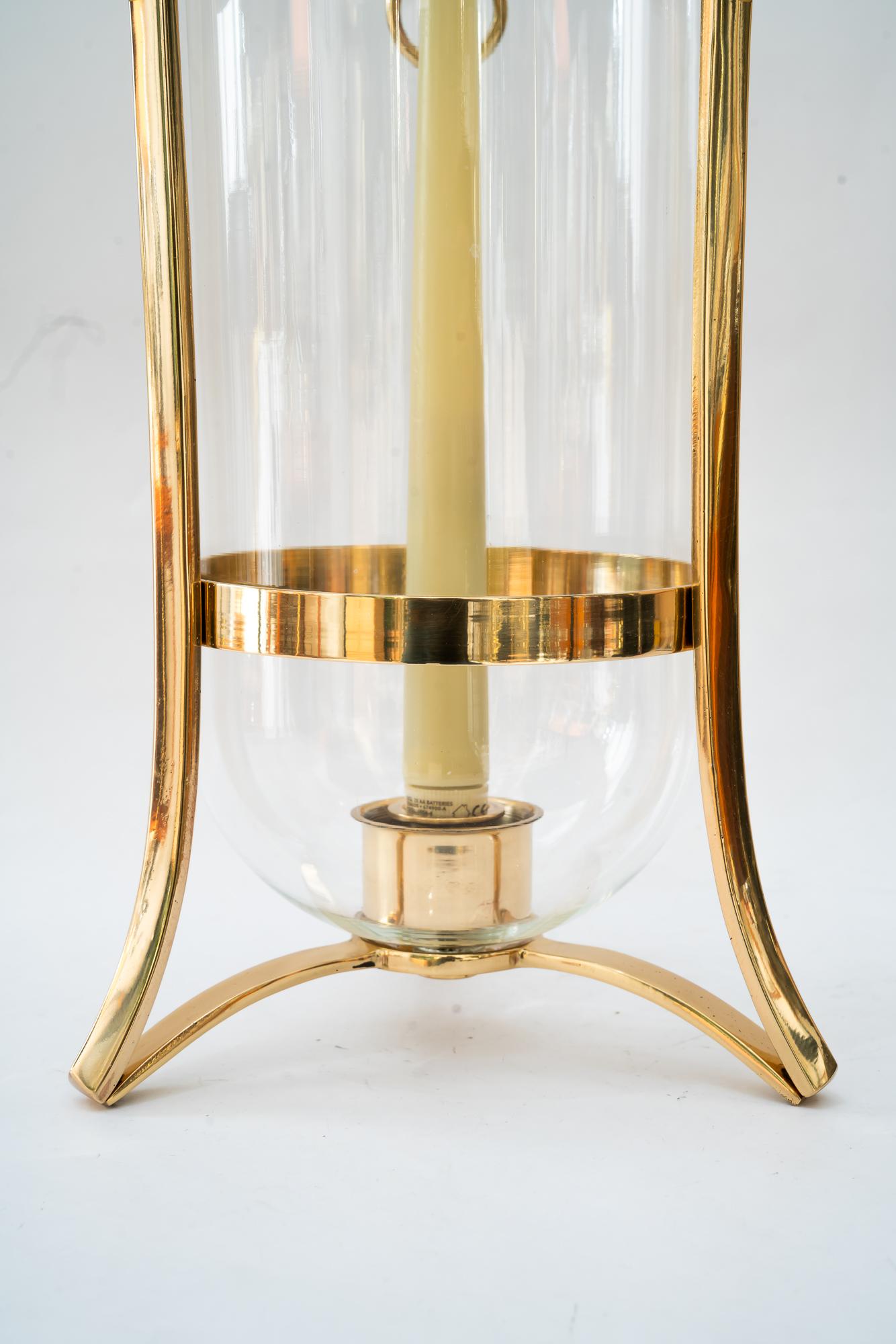 Vetro Lanterna da balcone in bronzo con vetro di Vienna 1960 circa in vendita