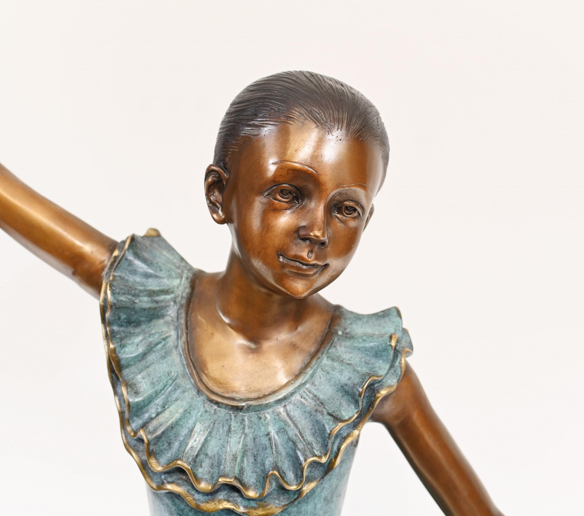 Bronze Ballerina Statue French Ballet Dancer Figurine Degas In Good Condition For Sale In Potters Bar, GB