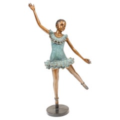 Used Bronze Ballerina Statue French Ballet Dancer Figurine Degas