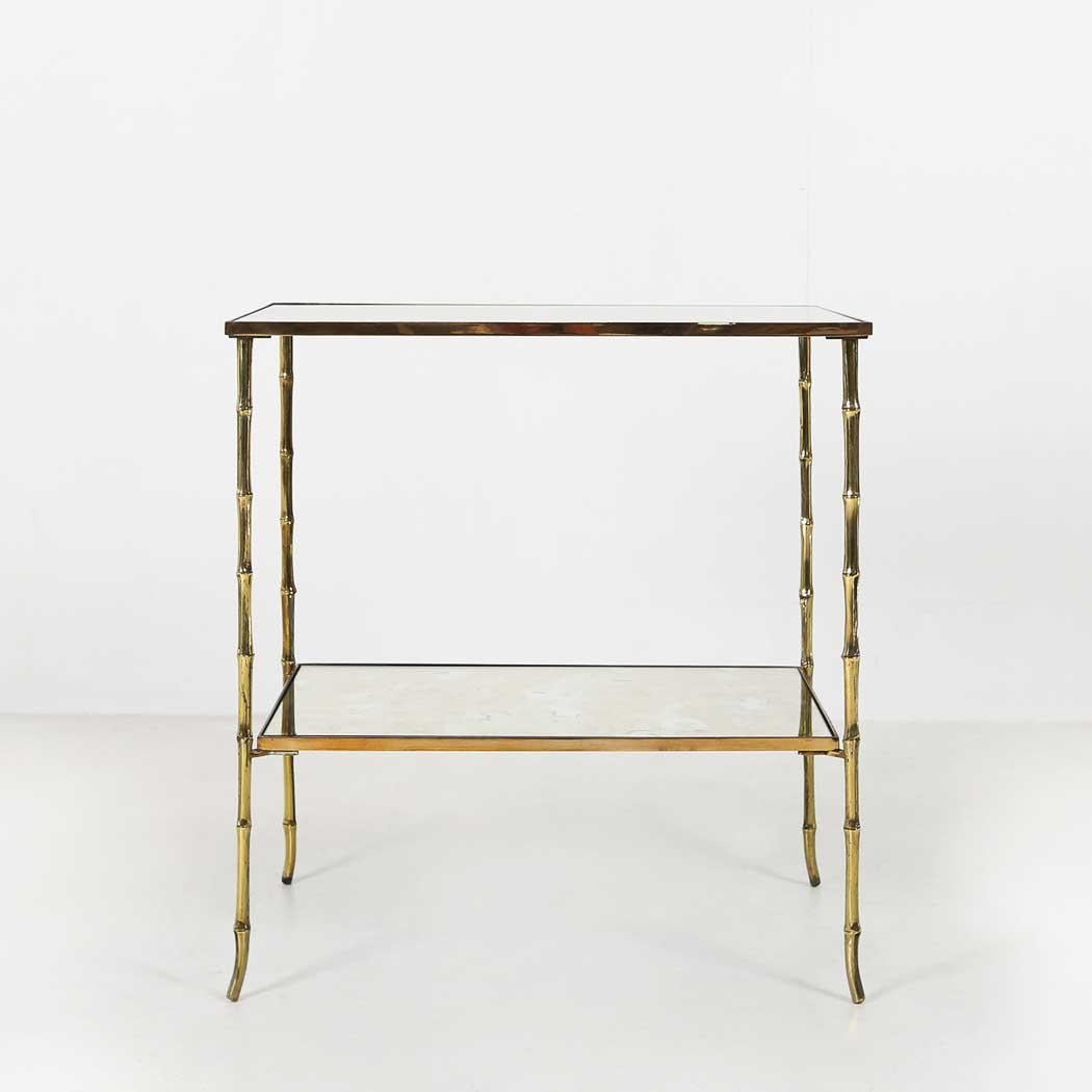 Bronze Bamboo Coffee Table by Maison Bagues Ca.1960 3