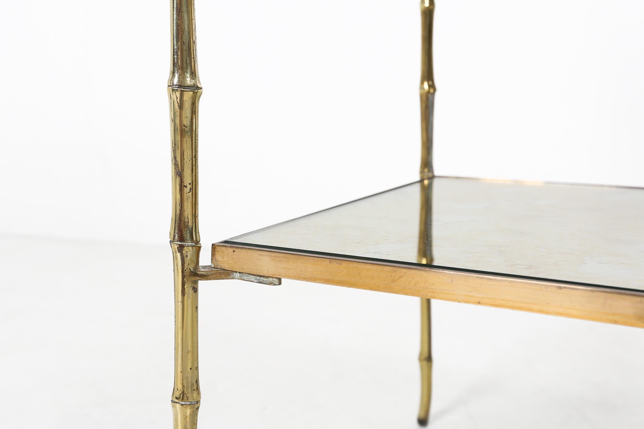 Mid-20th Century Bronze Bamboo Coffee Table by Maison Bagues Ca.1960