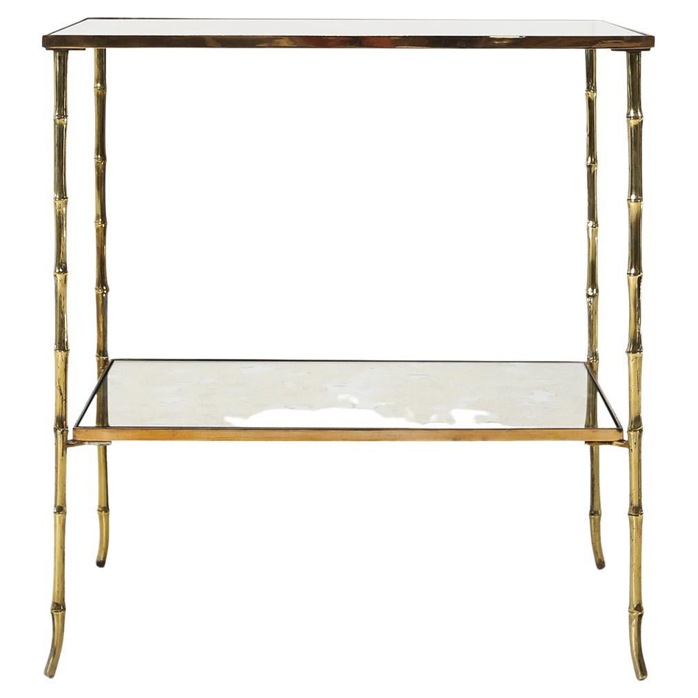 Bronze Bamboo Coffee Table by Maison Bagues Ca.1960