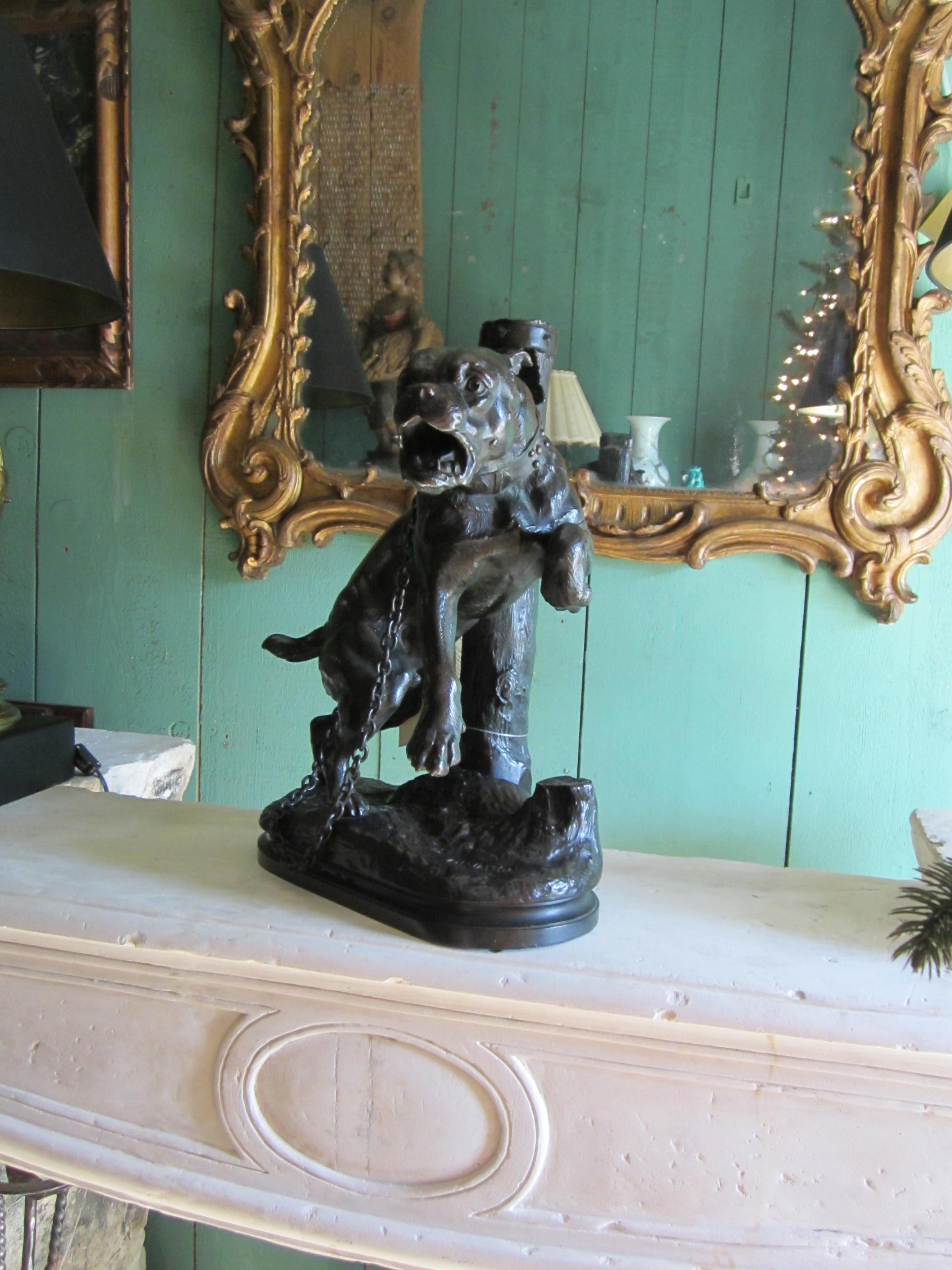 Bronze-Skulptur Mastiff von Charles Valton, Hund, Bronzestatue, Tier, Antiquitäten  (Handgefertigt) im Angebot