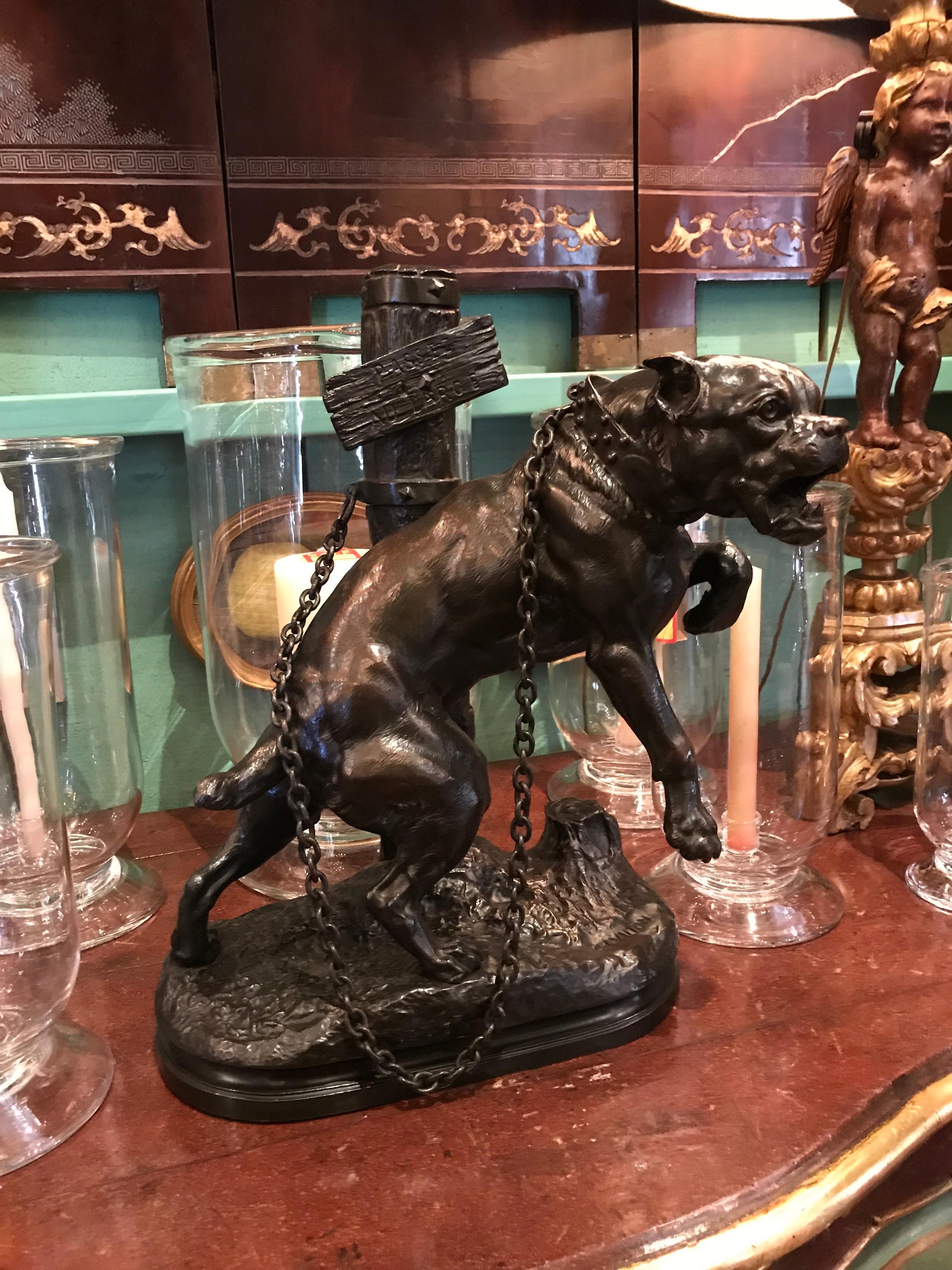 Bronze-Skulptur Mastiff von Charles Valton, Hund, Bronzestatue, Tier, Antiquitäten  im Zustand „Gut“ im Angebot in West Hollywood, CA