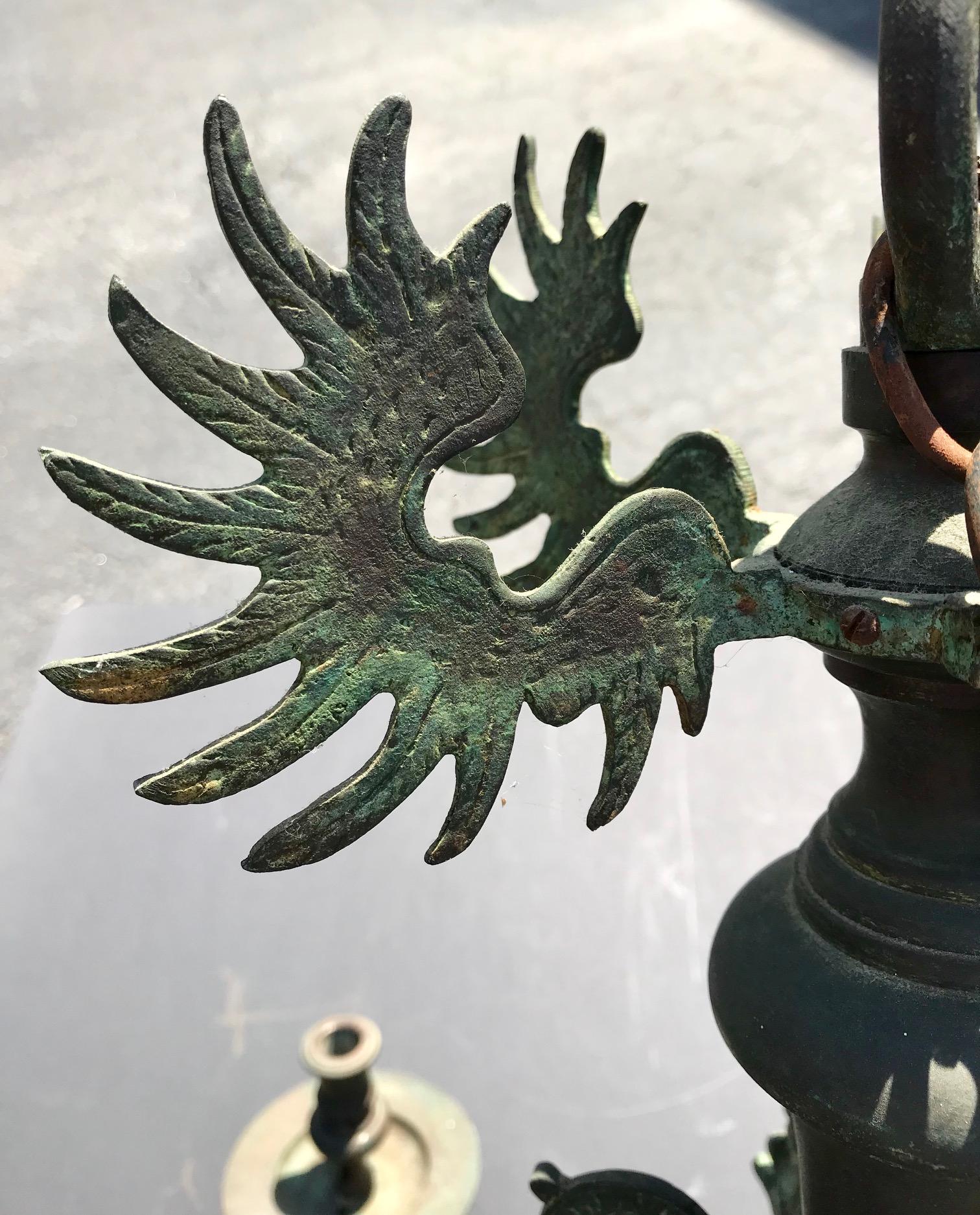 18th Century and Earlier 17th Century Baroque Bronze Six-Arm Chandelier Dutch-Flemish German