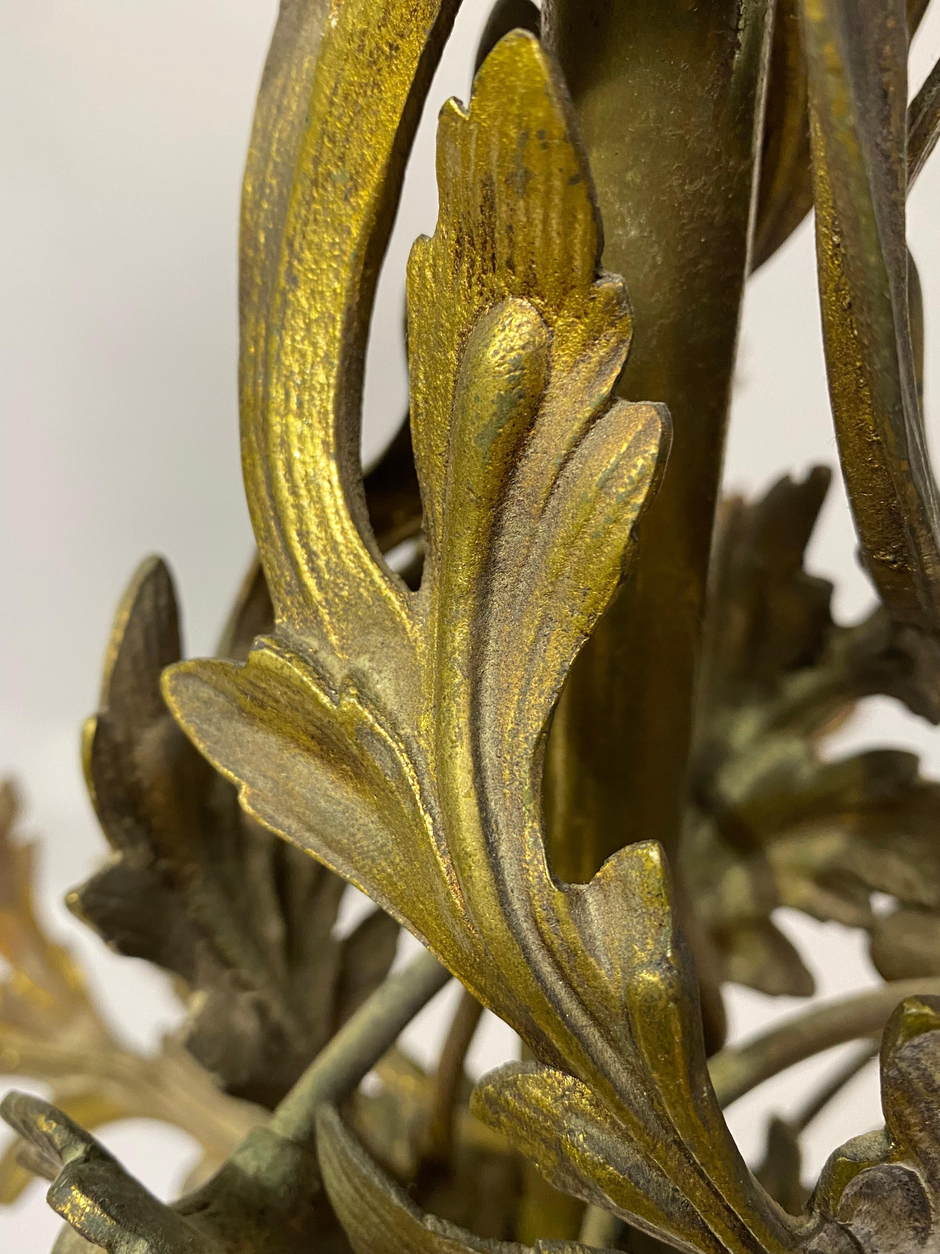 Bronze Baroque Style Scroll and Floral Five Light Chandelier 5