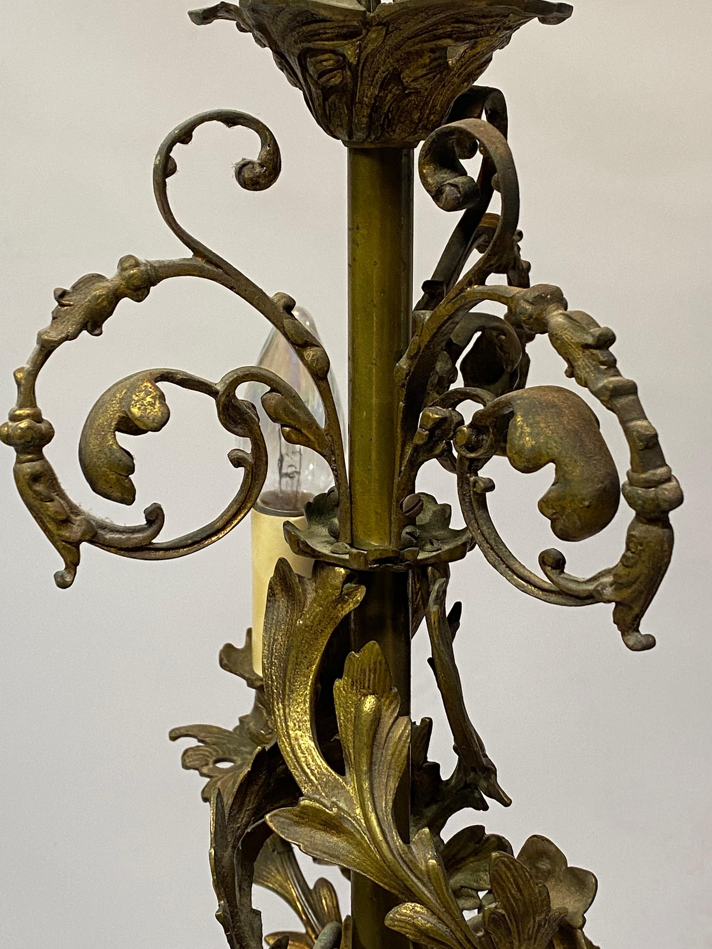 Bronze Baroque Style Scroll and Floral Five Light Chandelier 6