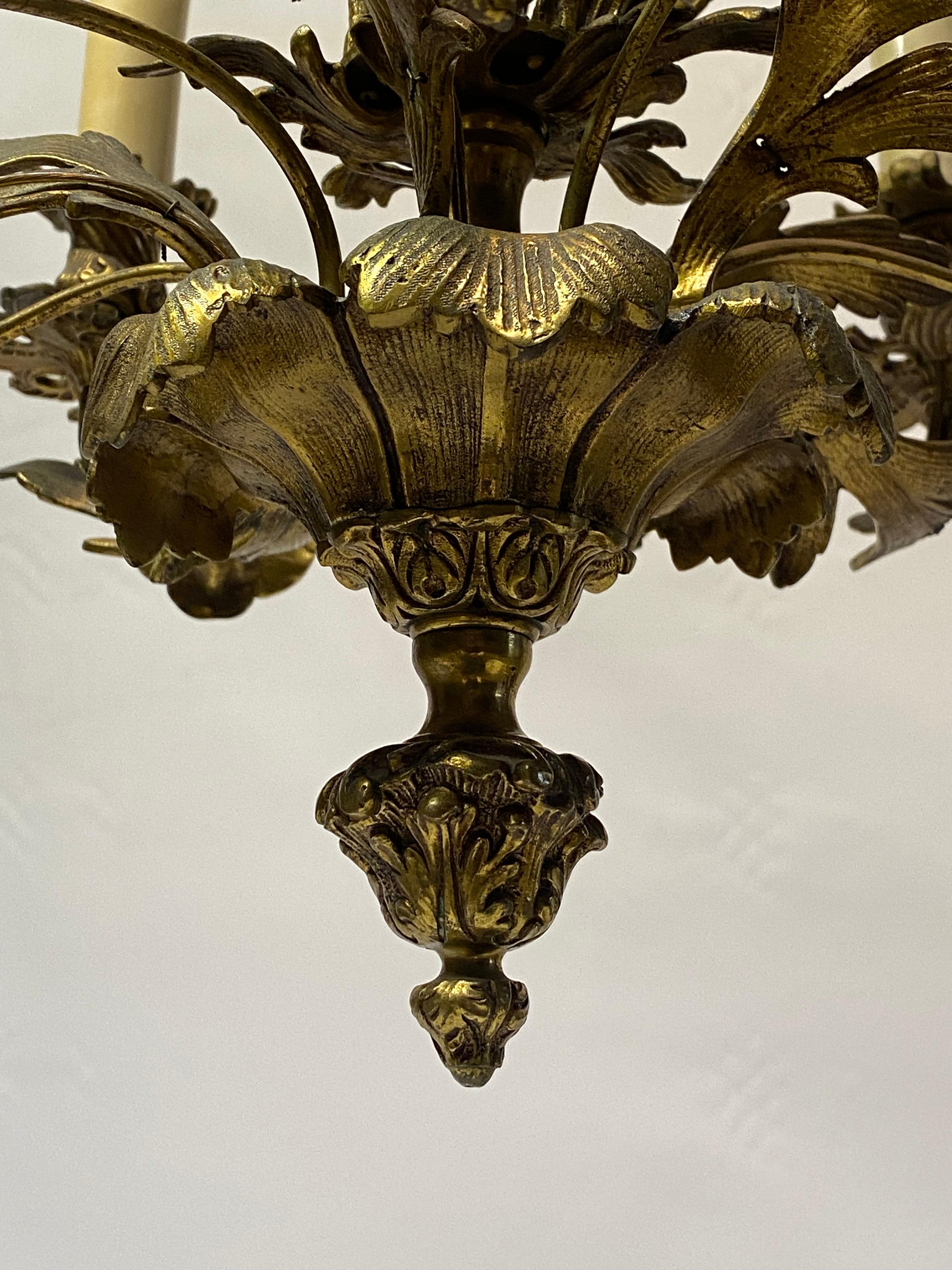 Bronze Baroque Style Scroll and Floral Five Light Chandelier 2