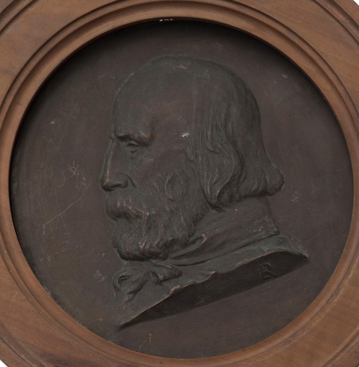 italien Bas-Relief en bronze avec portrait de Giuseppe Garibaldi:: fin du XIXe siècle en vente