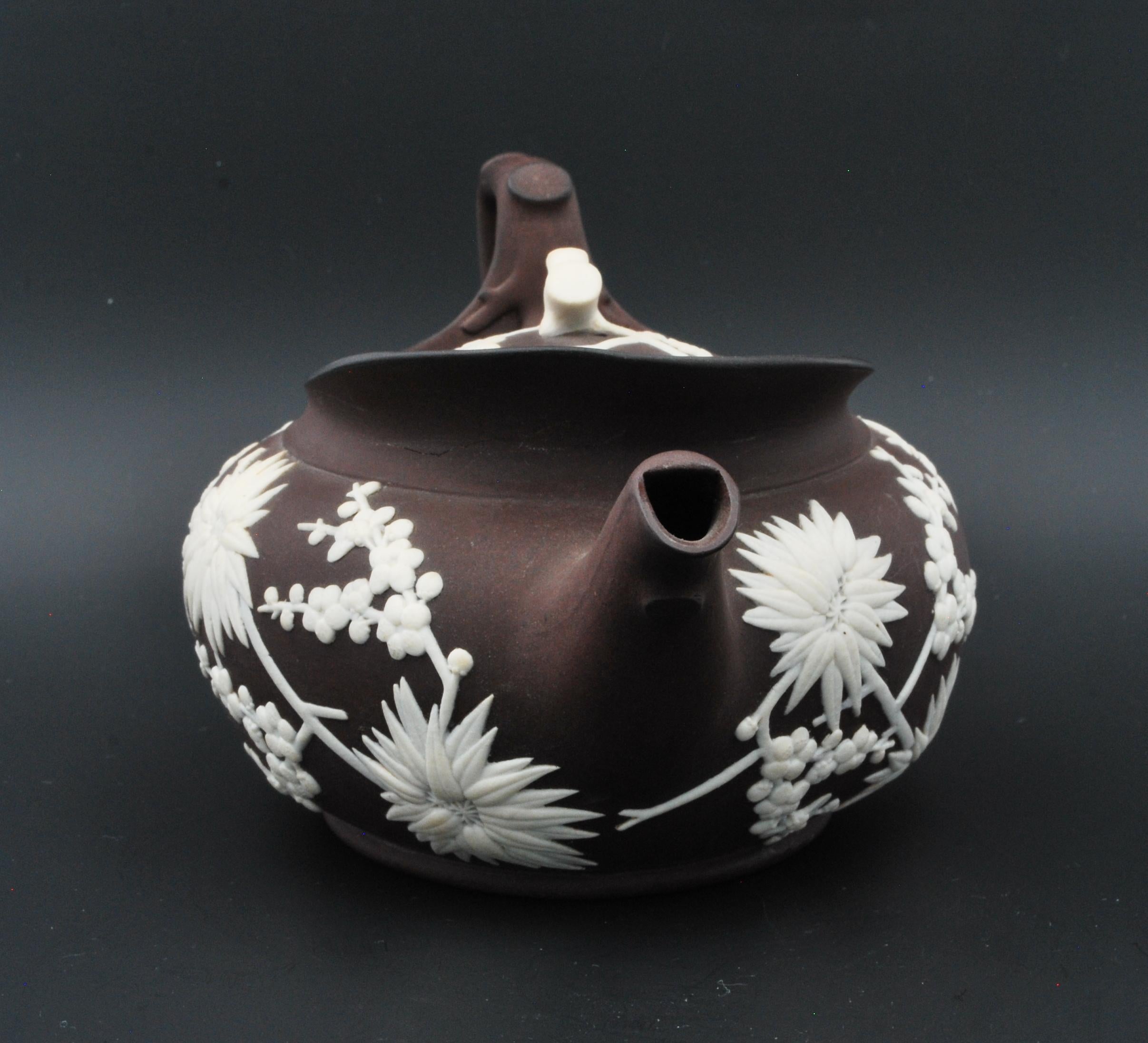 Japonisme Bronze Basalt Pottery Teapot, Wedgwood C1810
