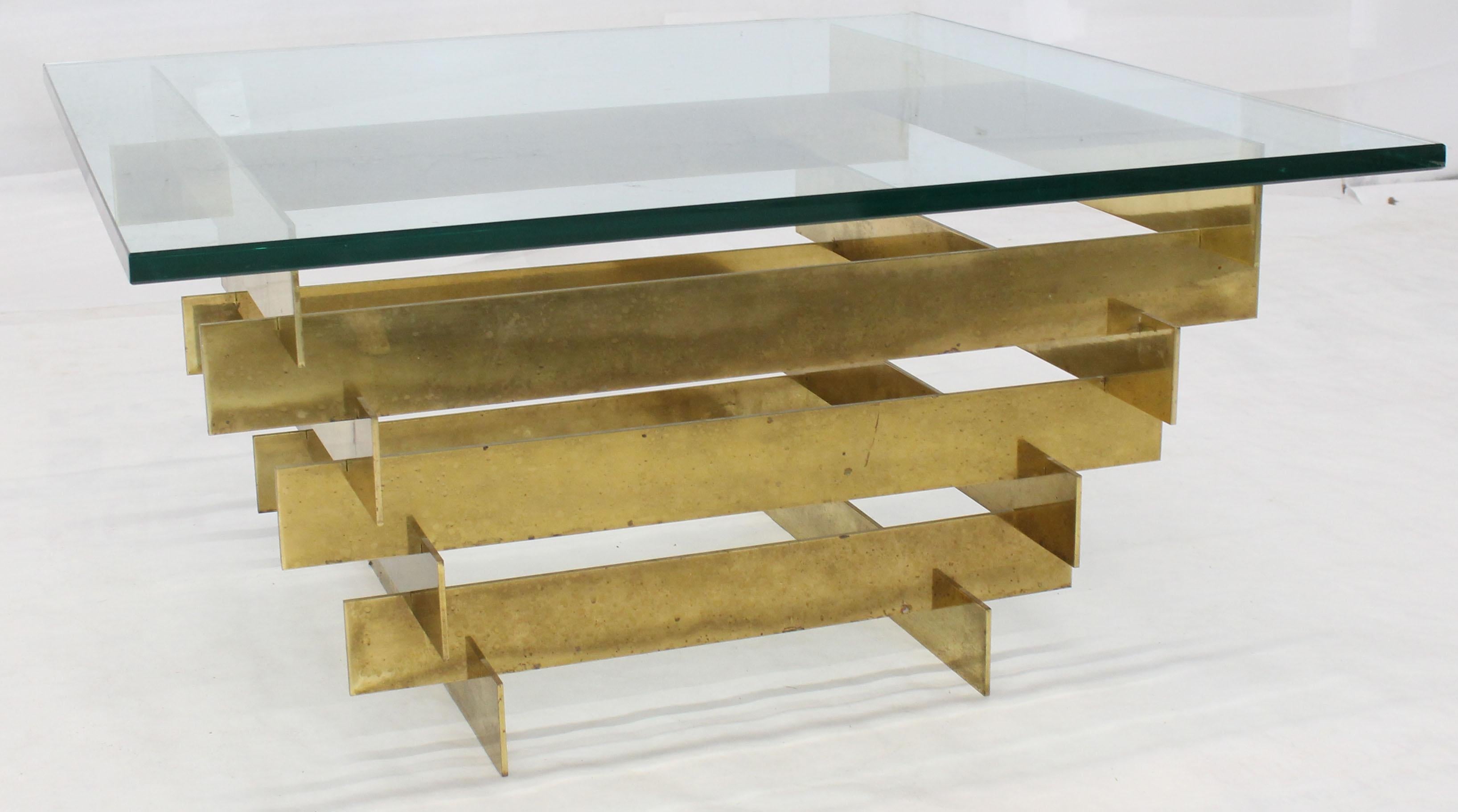 glass top square coffee table