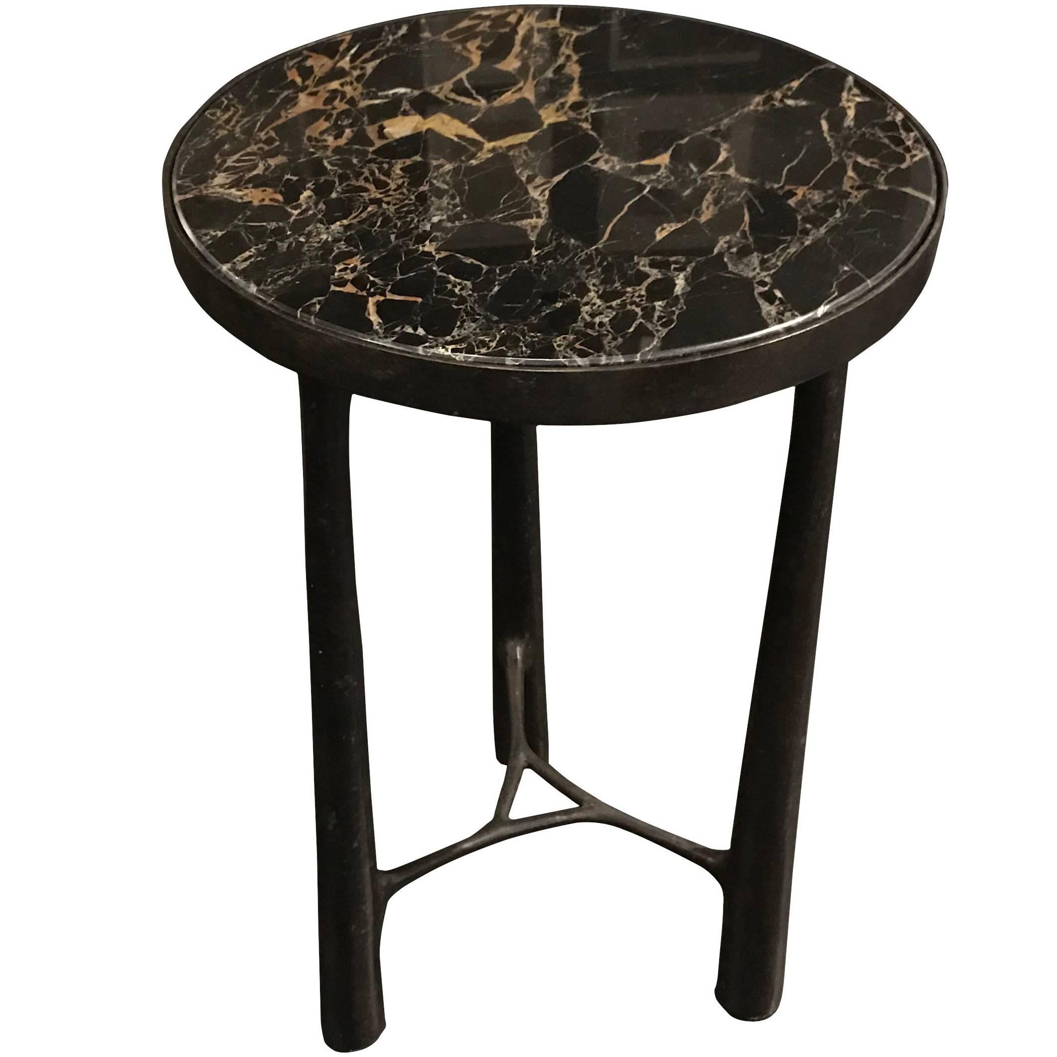 Bronze Base Marble Top Side Table, Germany, Contemporary For Sale at