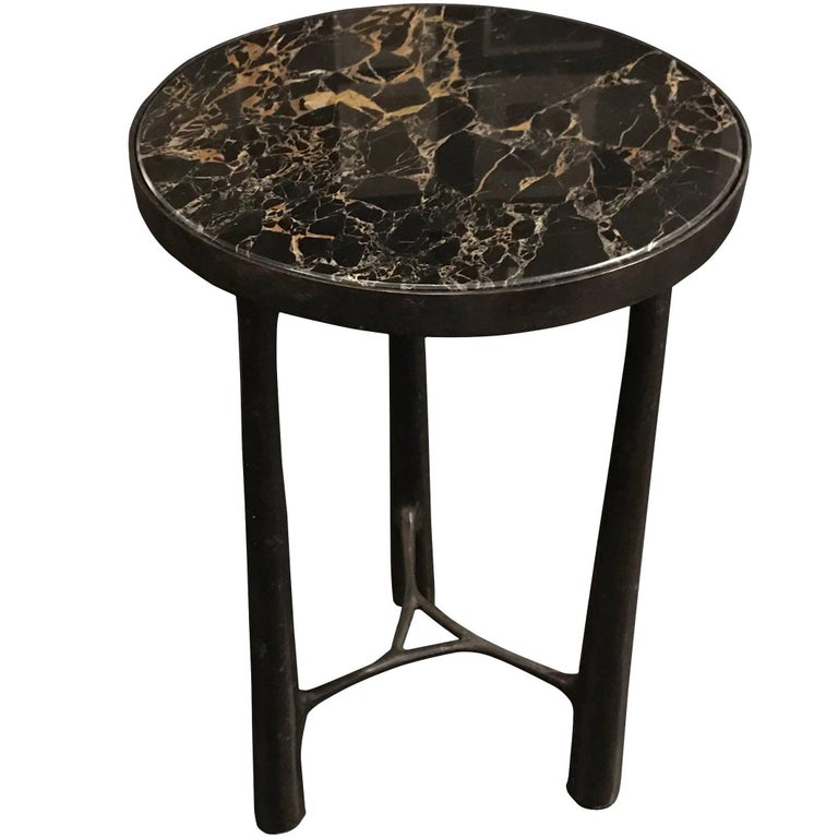 Bronze Base Marble Top Side Table, Germany, Contemporary For Sale at