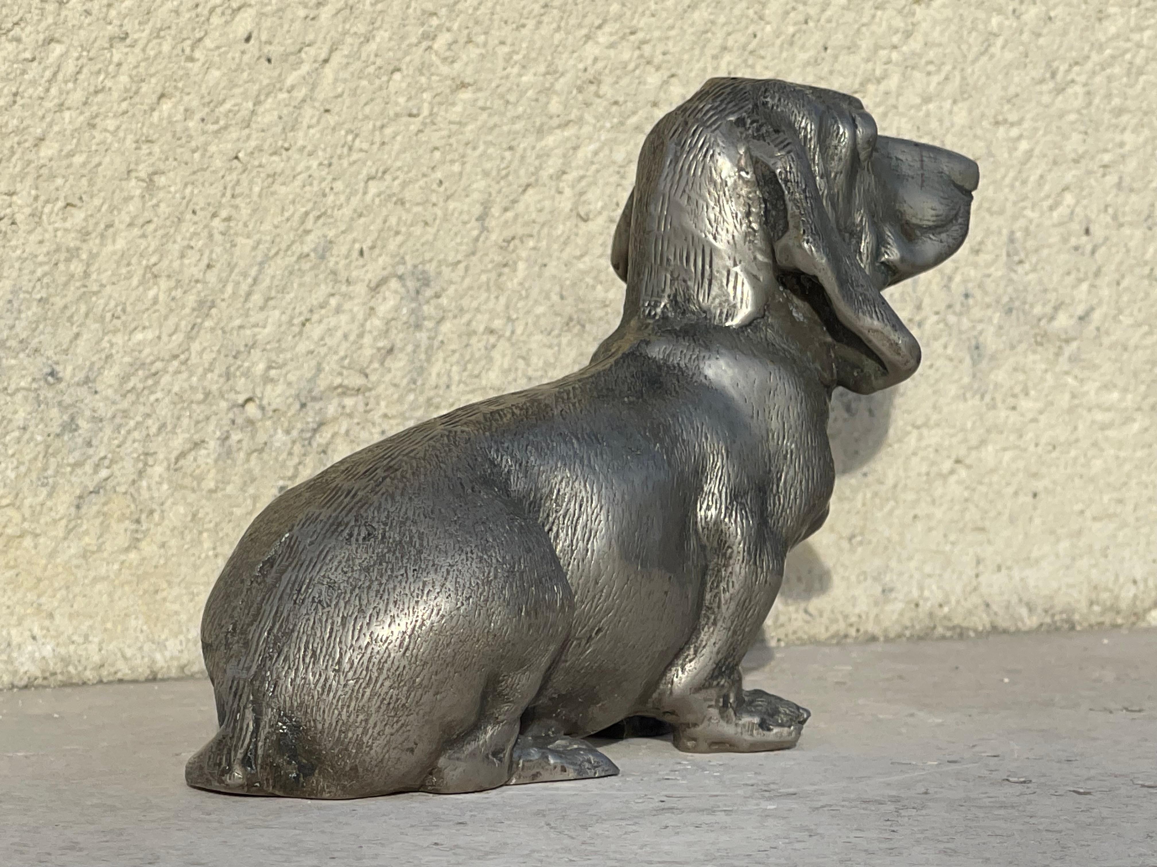 Bronze, Basset Hound, XXe siècle Bon état - En vente à Beaune, FR