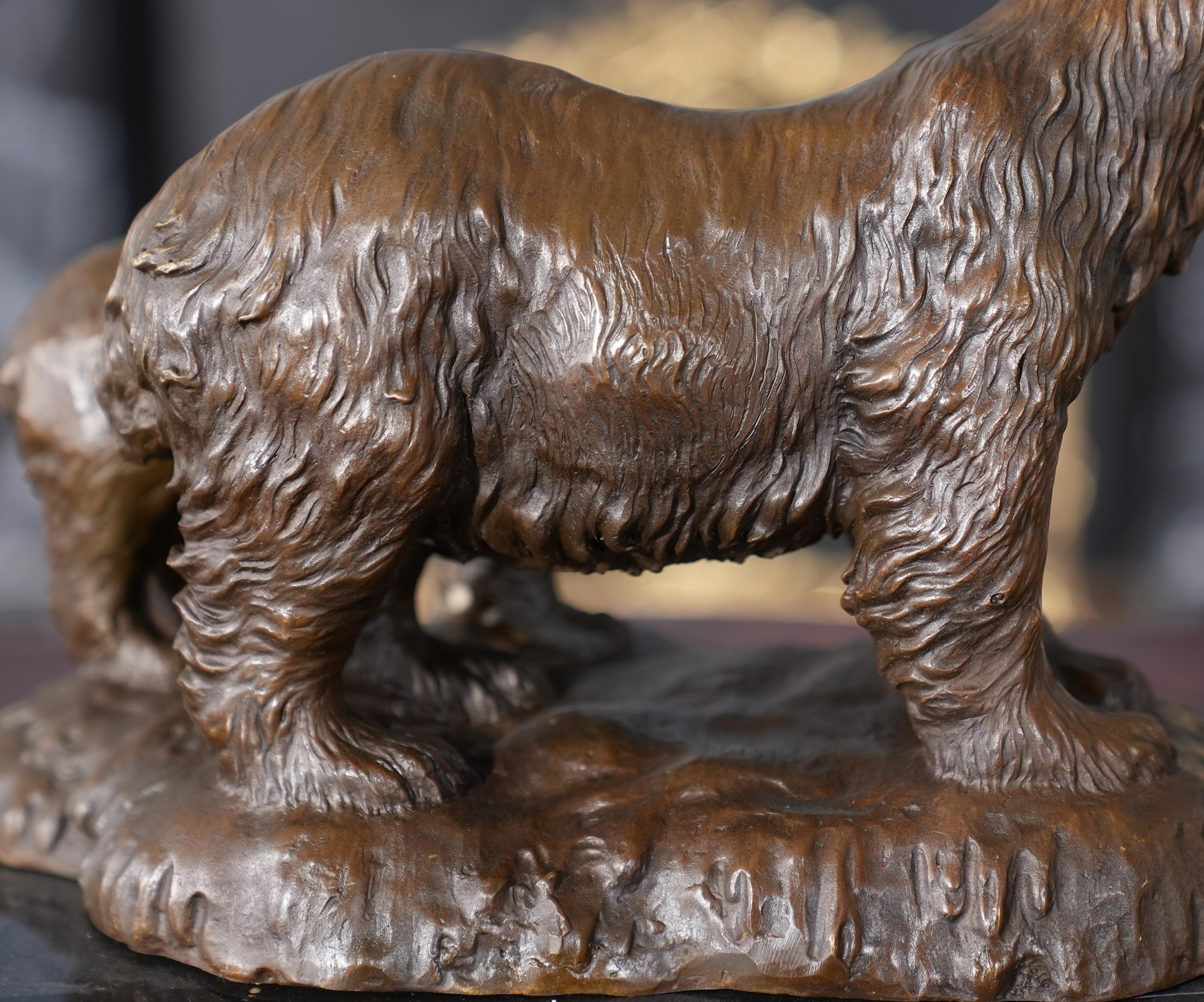 Bronze Bear and Cub Marble Base For Sale 2