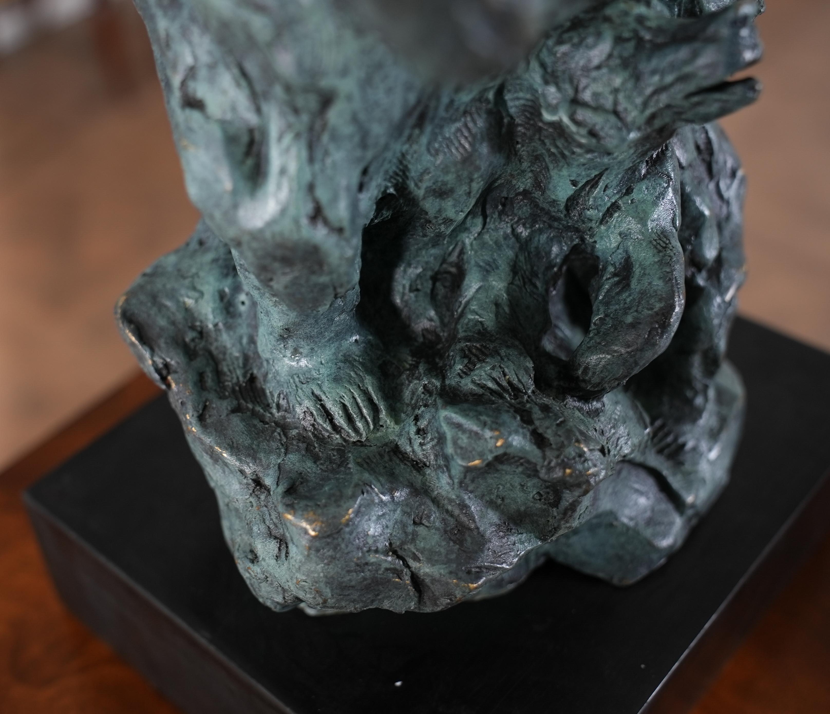 Bronze Bear and Cubs on Marble Base For Sale 1