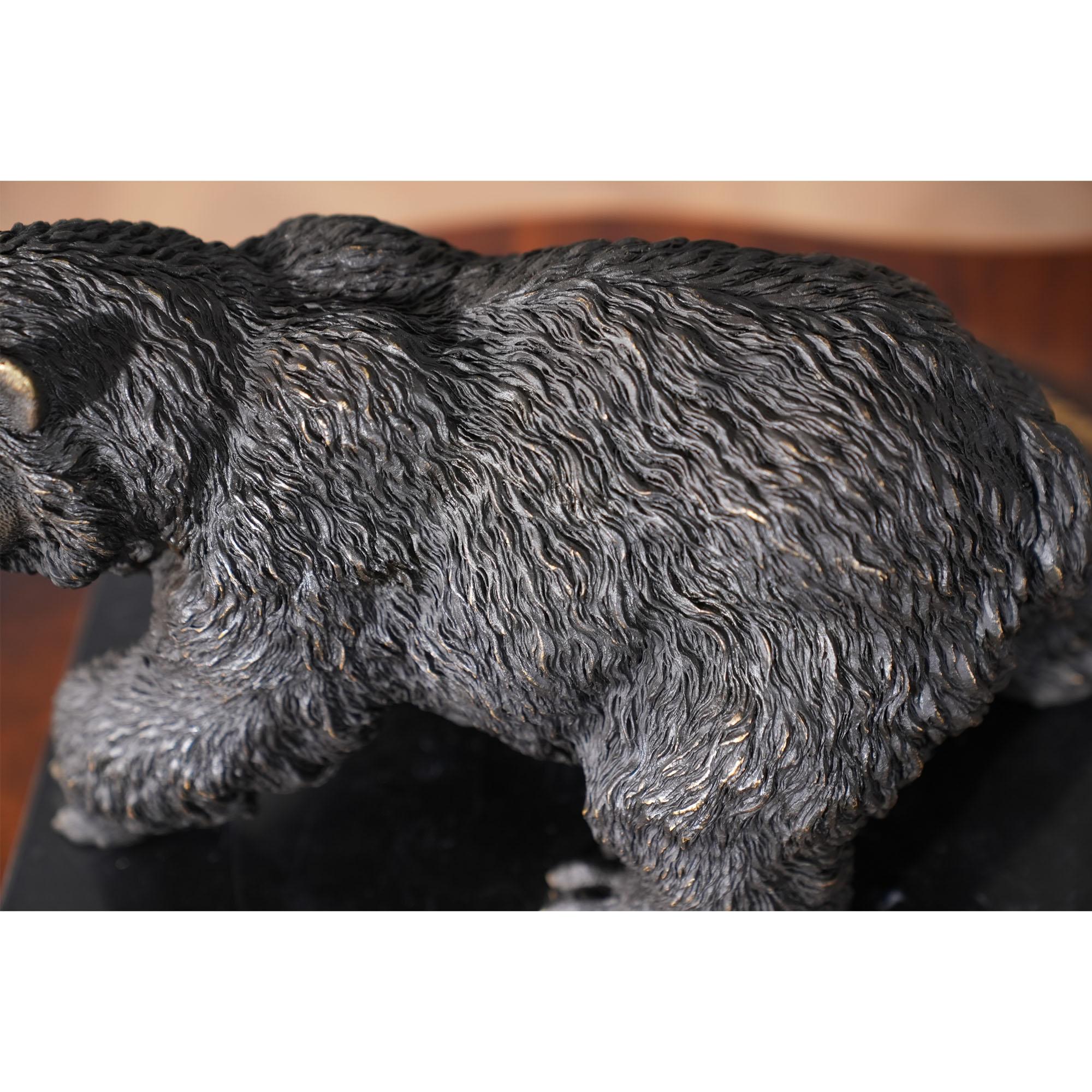 Bronze Bear on Marble Base For Sale 1