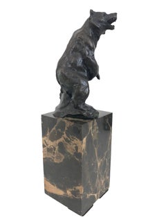 Bronze Bear Sculpture by Carvin, Art Deco, France, 1930s