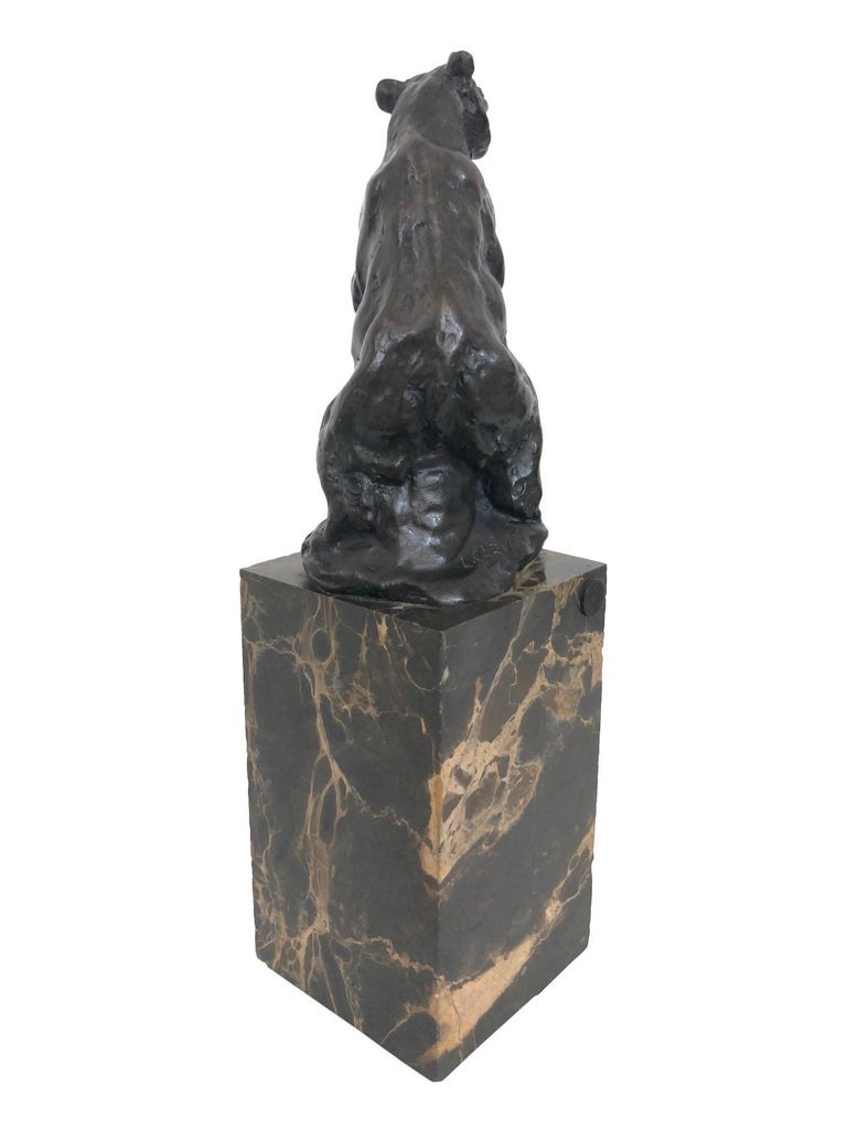 French Bronze Bear Sculpture by Carvin, Art Deco, France, 1930s For Sale